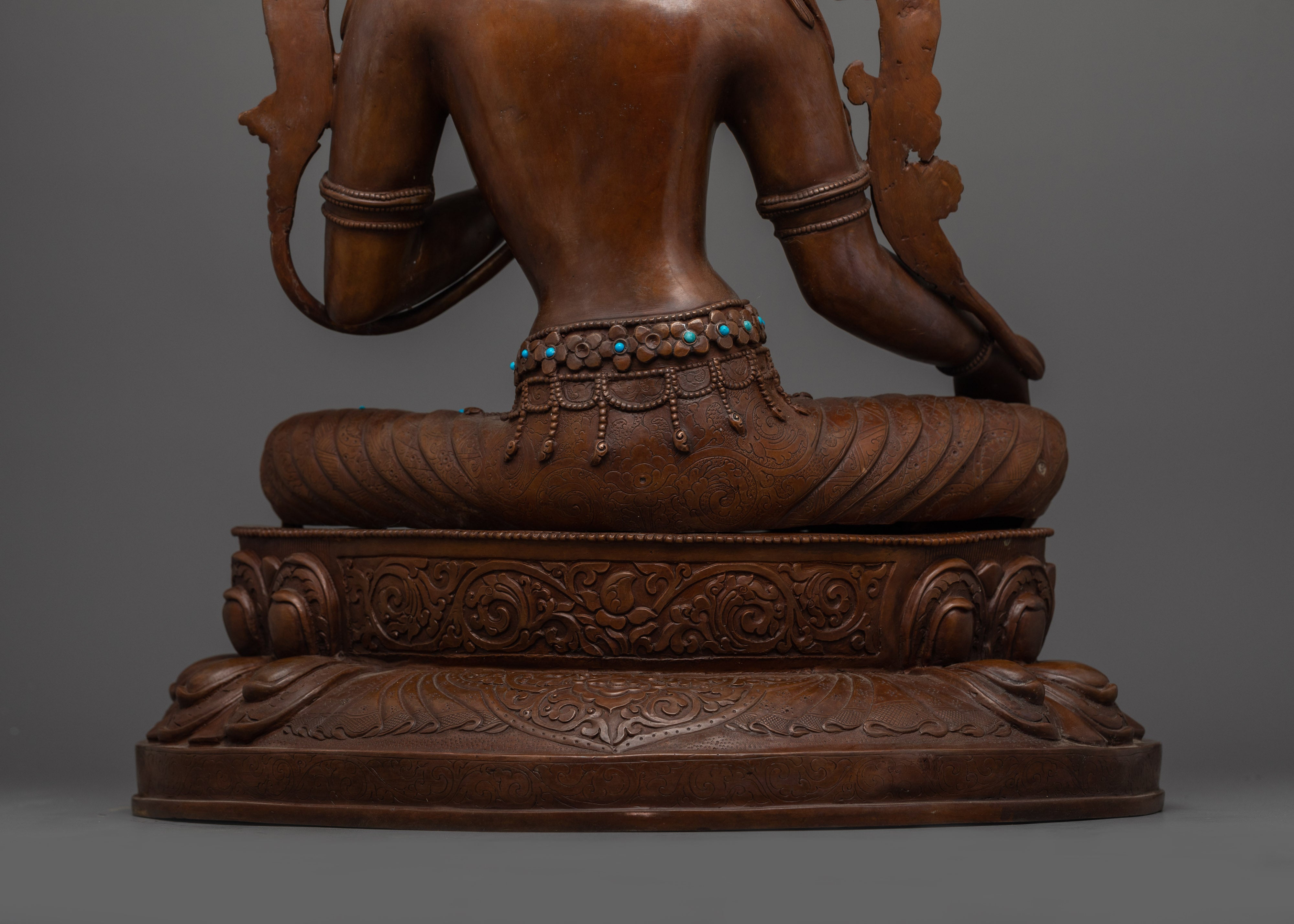 Oxidized Copper Mother of Liberation Green Tara Sculpture | Shyama Tara Compassionate Deity