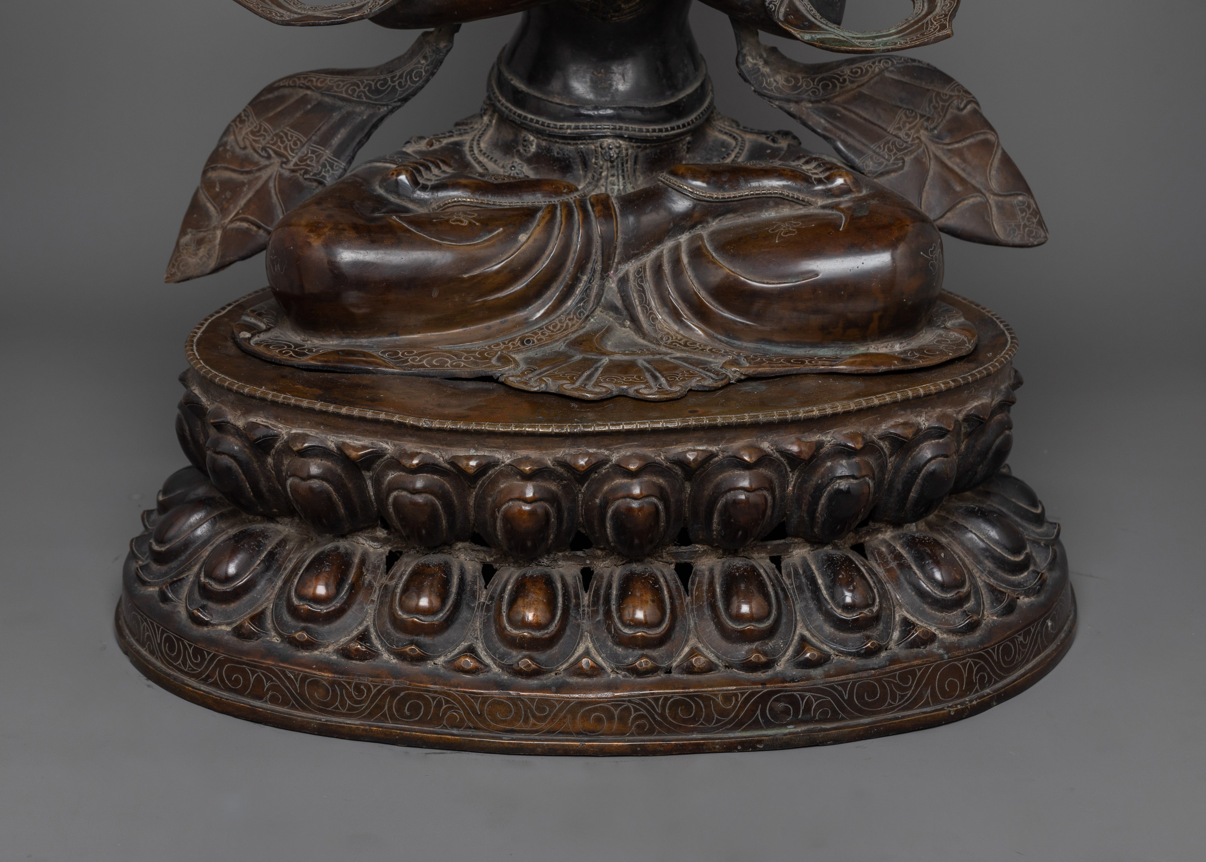 60 Years old Antique Buddhist Deity Vajradhara Statue | Wisdom and Purity Art