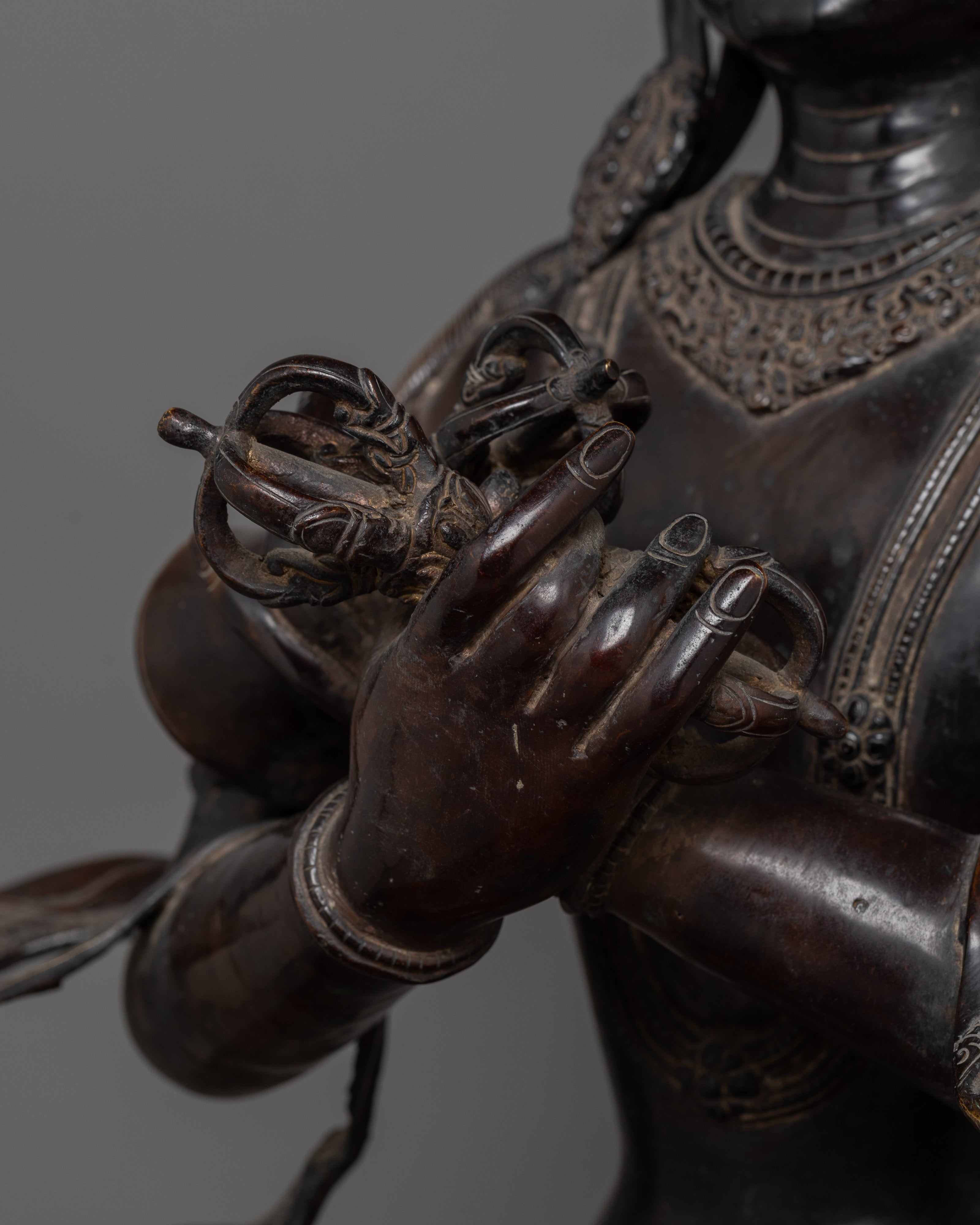 60 Years old Antique Buddhist Deity Vajradhara Statue | Wisdom and Purity Art