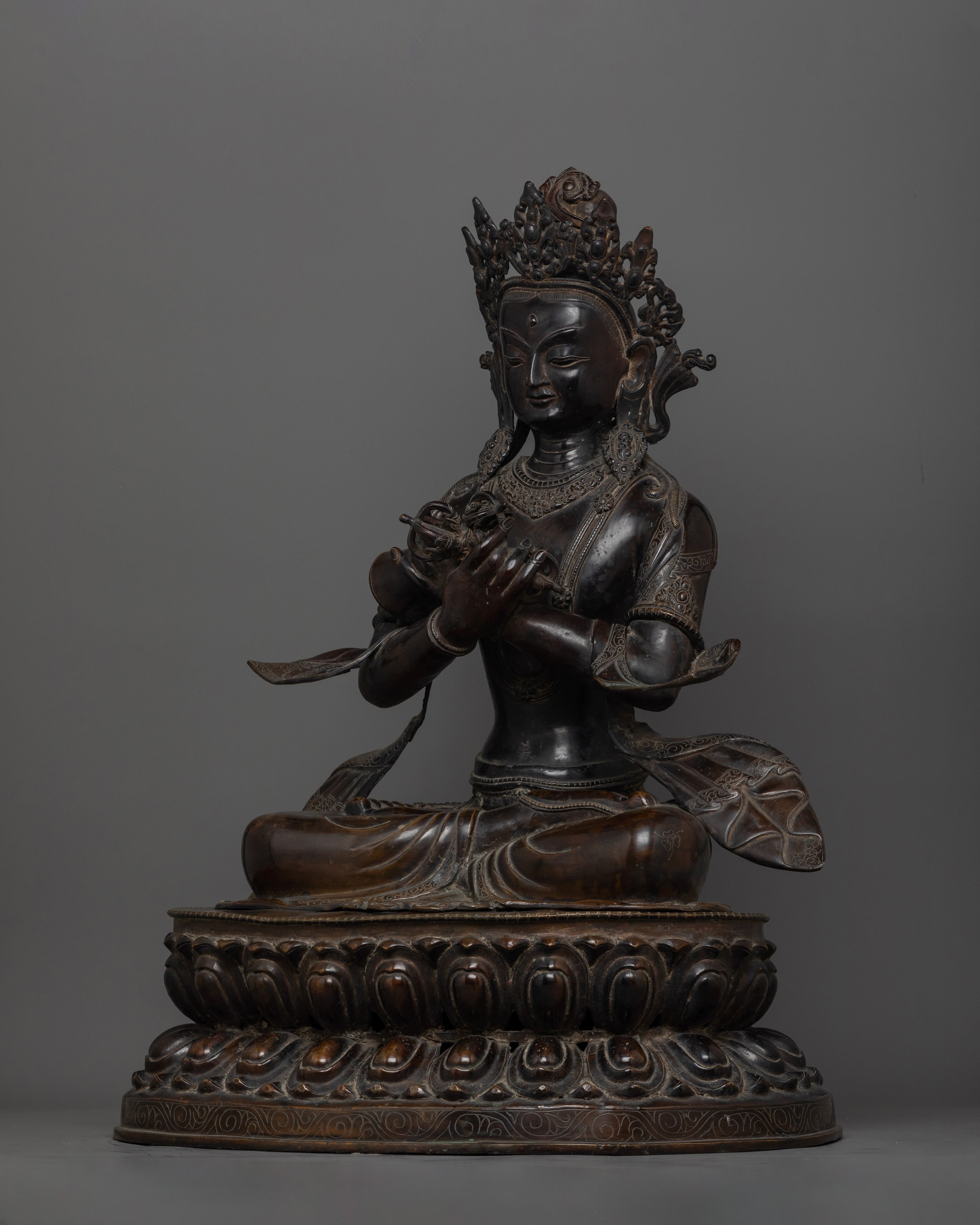 60 Years old Antique Buddhist Deity Vajradhara Statue | Wisdom and Purity Art