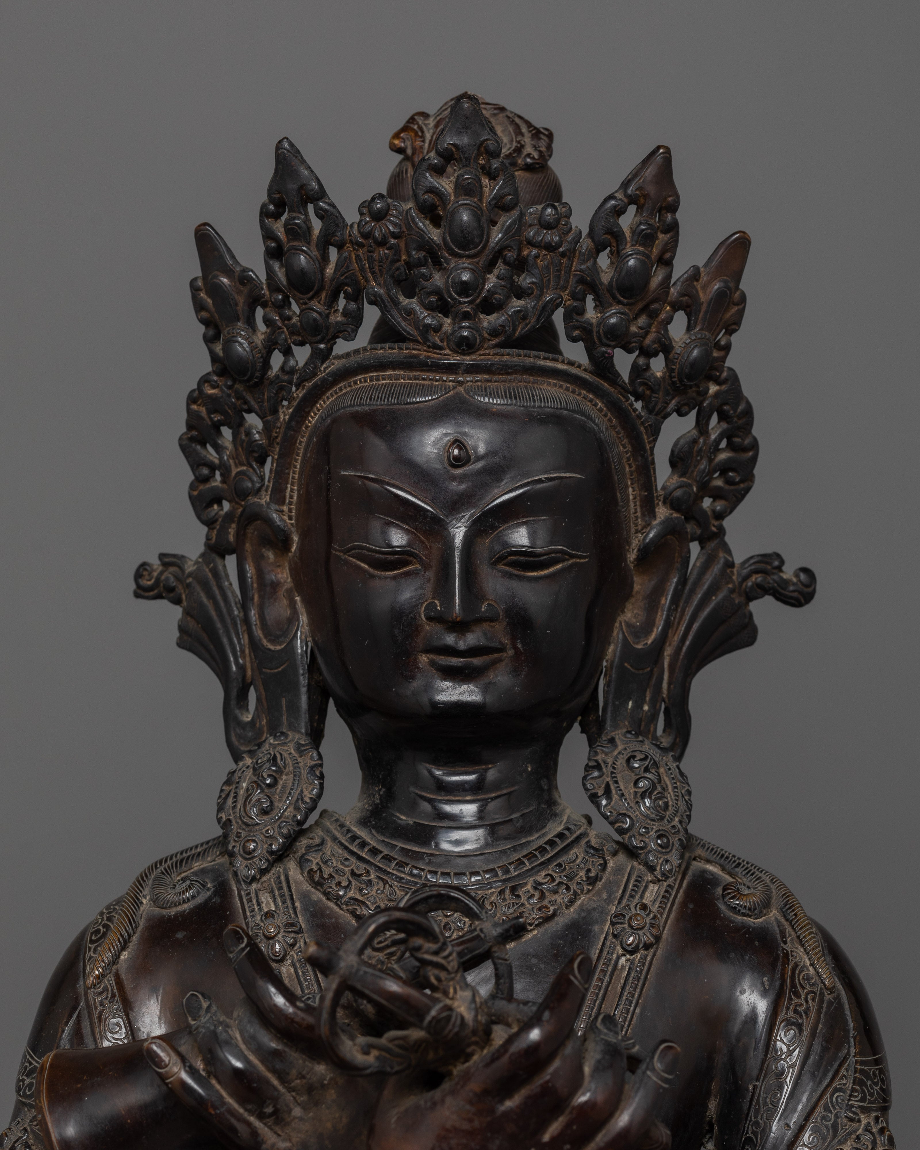60 Years old Antique Buddhist Deity Vajradhara Statue | Wisdom and Purity Art