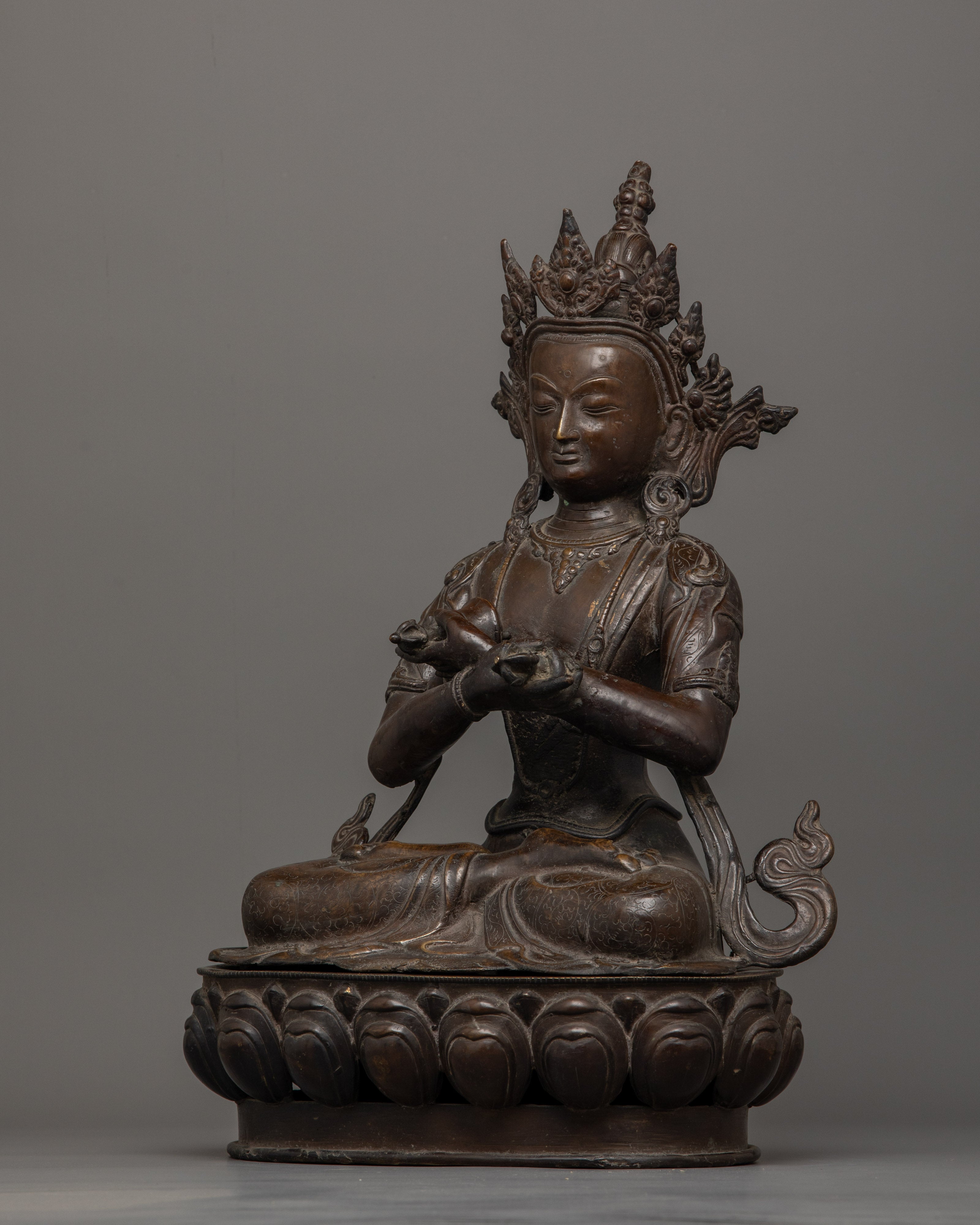 60 Years Old Antique Primordial Buddha Vajradhara Sculpture | Dharma Buddha