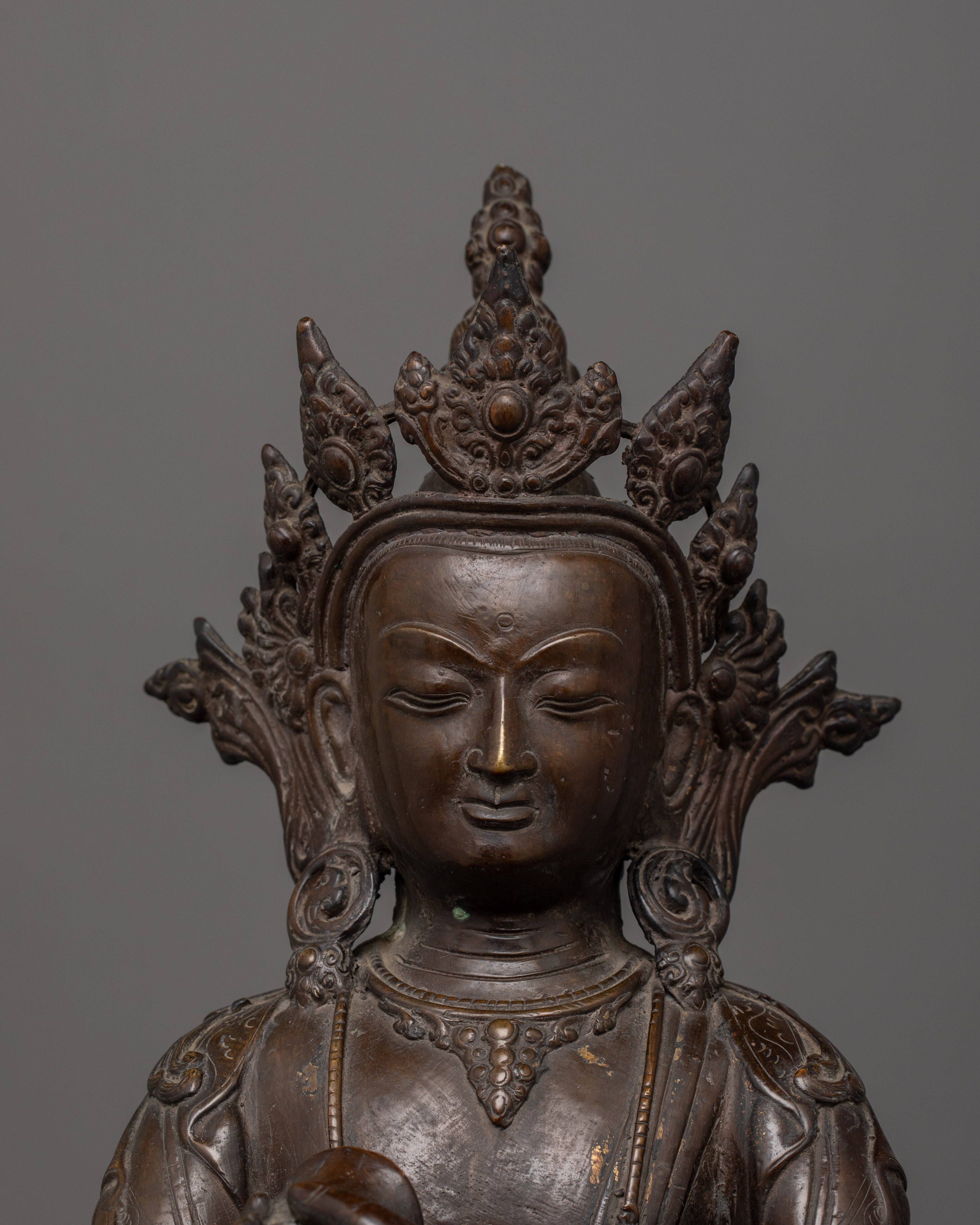 60 Years Old Antique Primordial Buddha Vajradhara Sculpture | Dharma Buddha