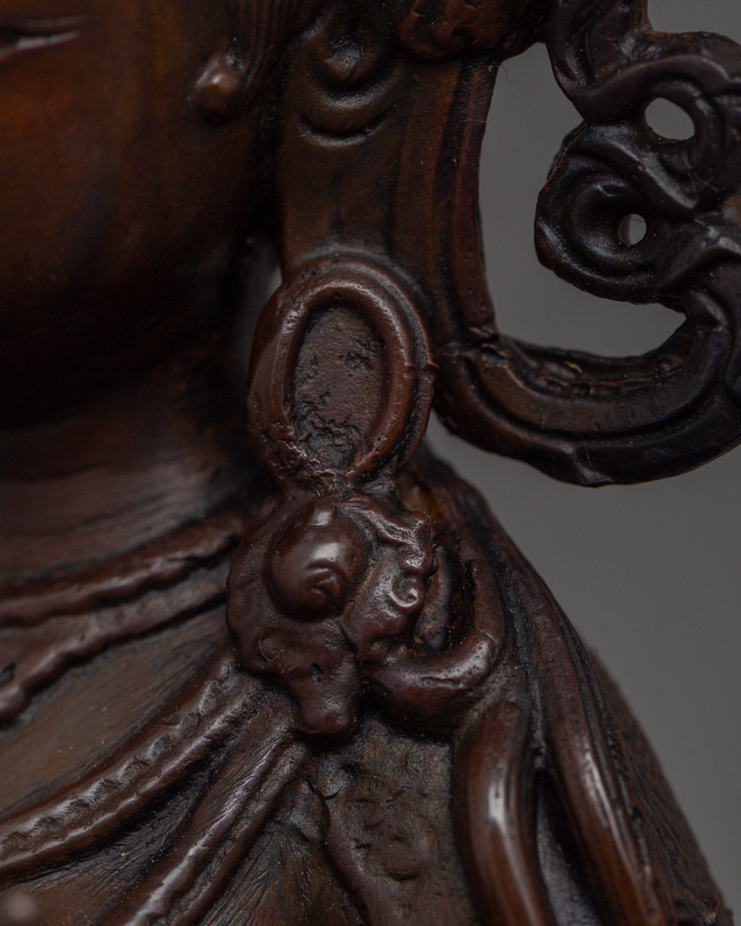 Graceful Green Tara Statue | 6.5” Oxidized Copper Miniature