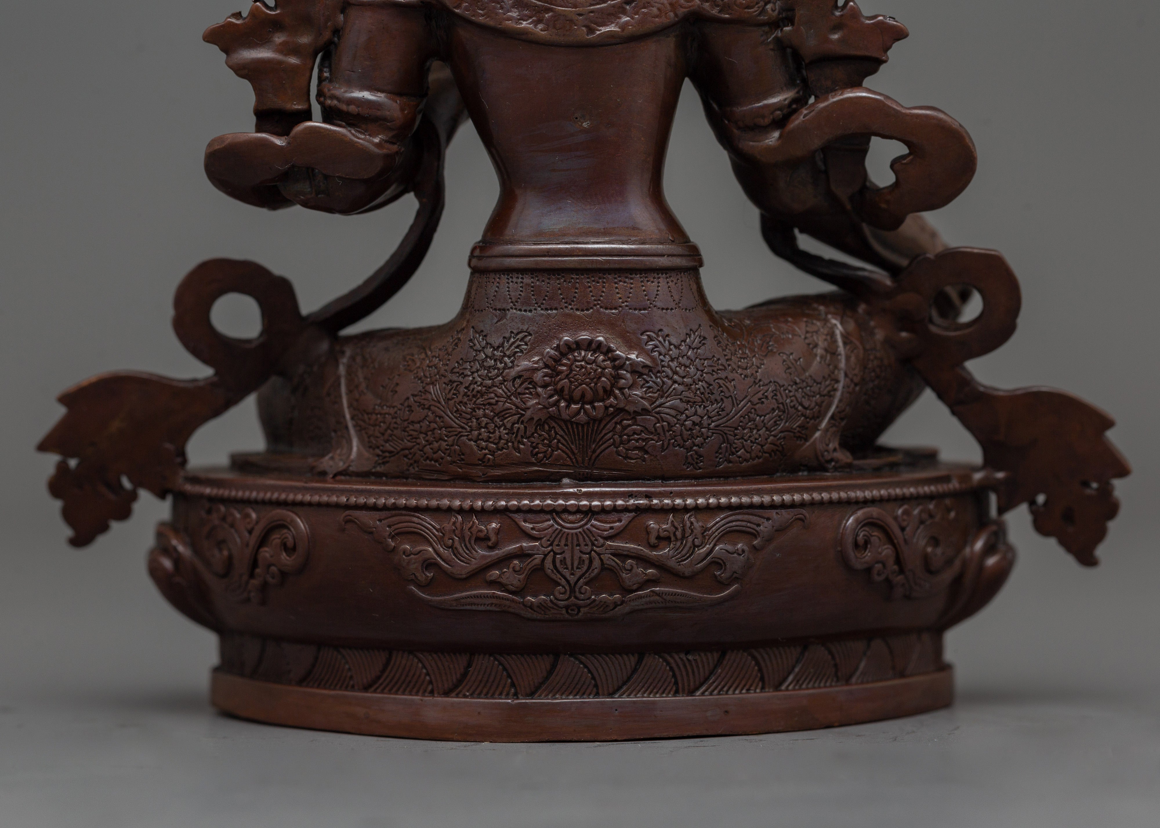 Graceful Green Tara Statue | 6.5” Oxidized Copper Miniature