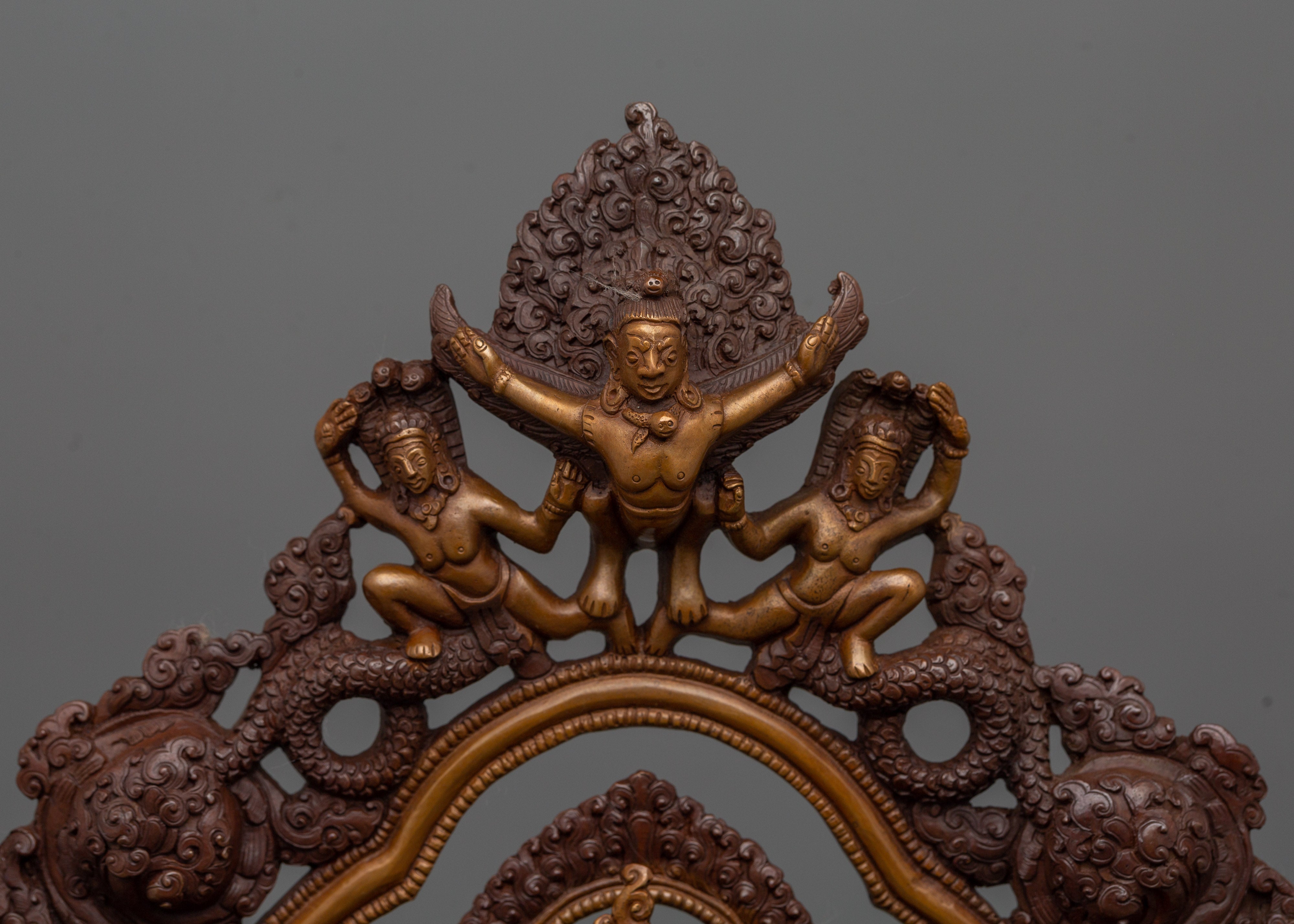 Magnificent Zambhala Statue | 16.9” Handcrafted Oxidized Copper Art