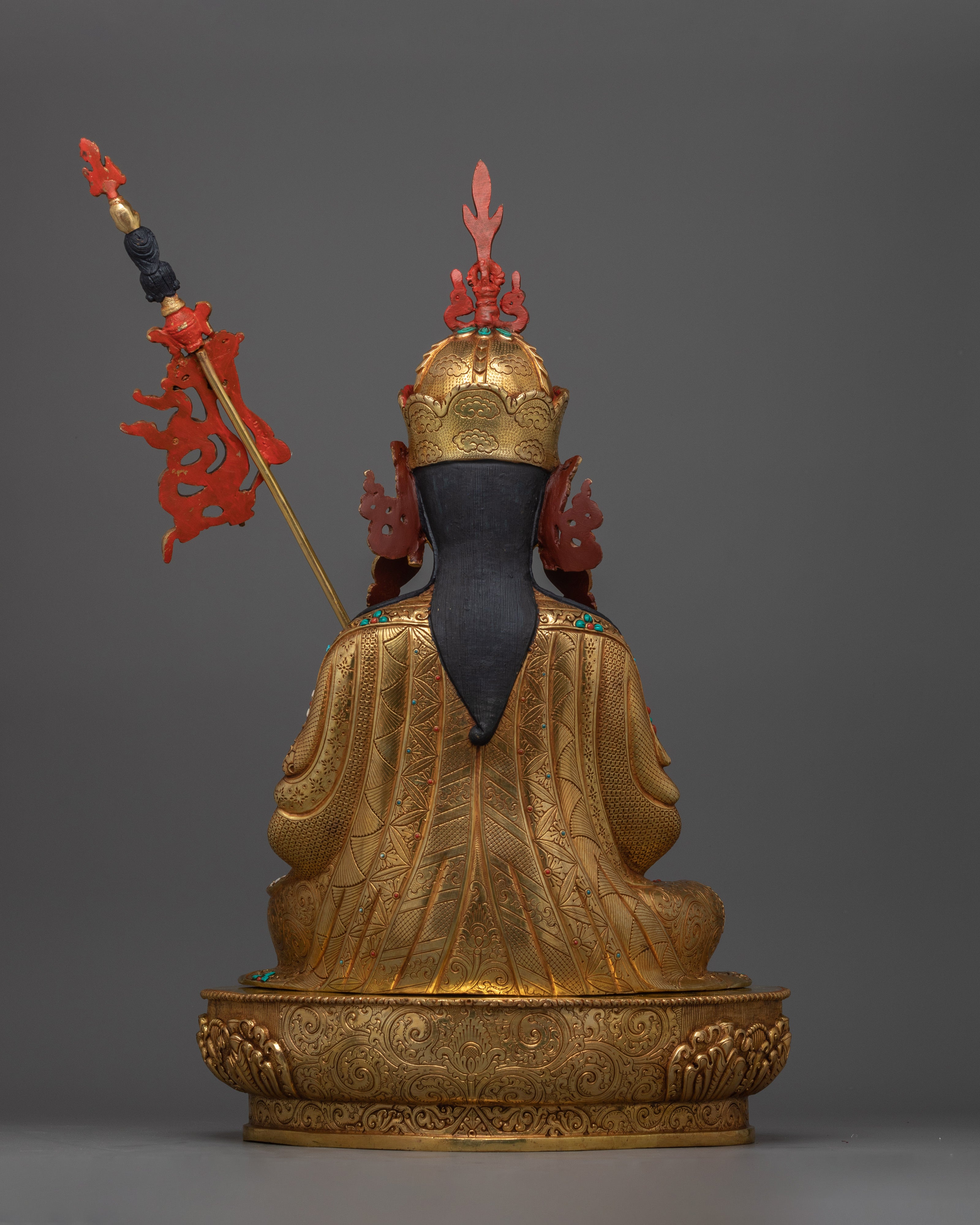 Guru Tsokye Dorje Gold Statue | Peaceful form of Guru Rinpoche