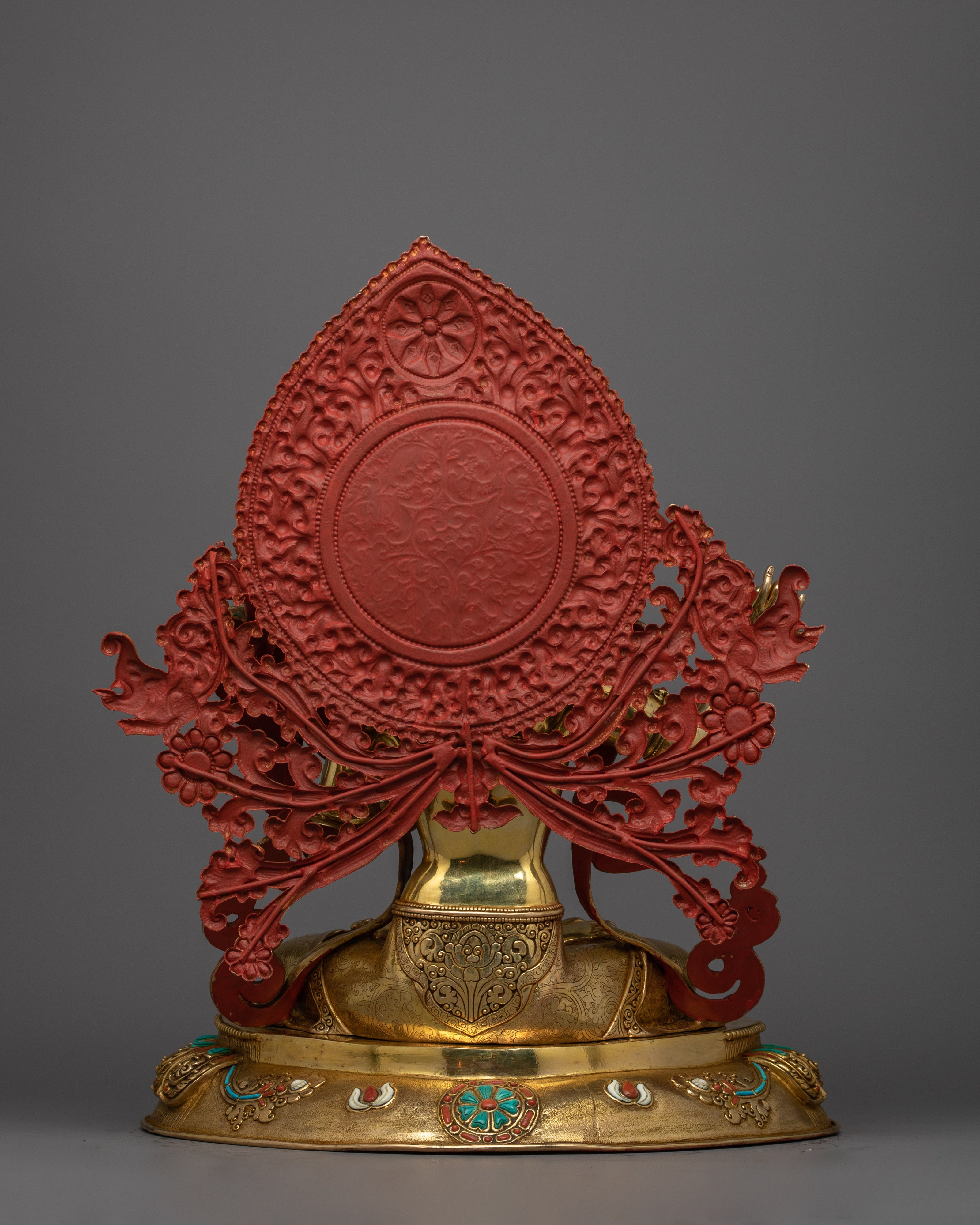 Exquisite Manjushri Gold Statue | Fine Handmade Sculpture of Wisdom Deity