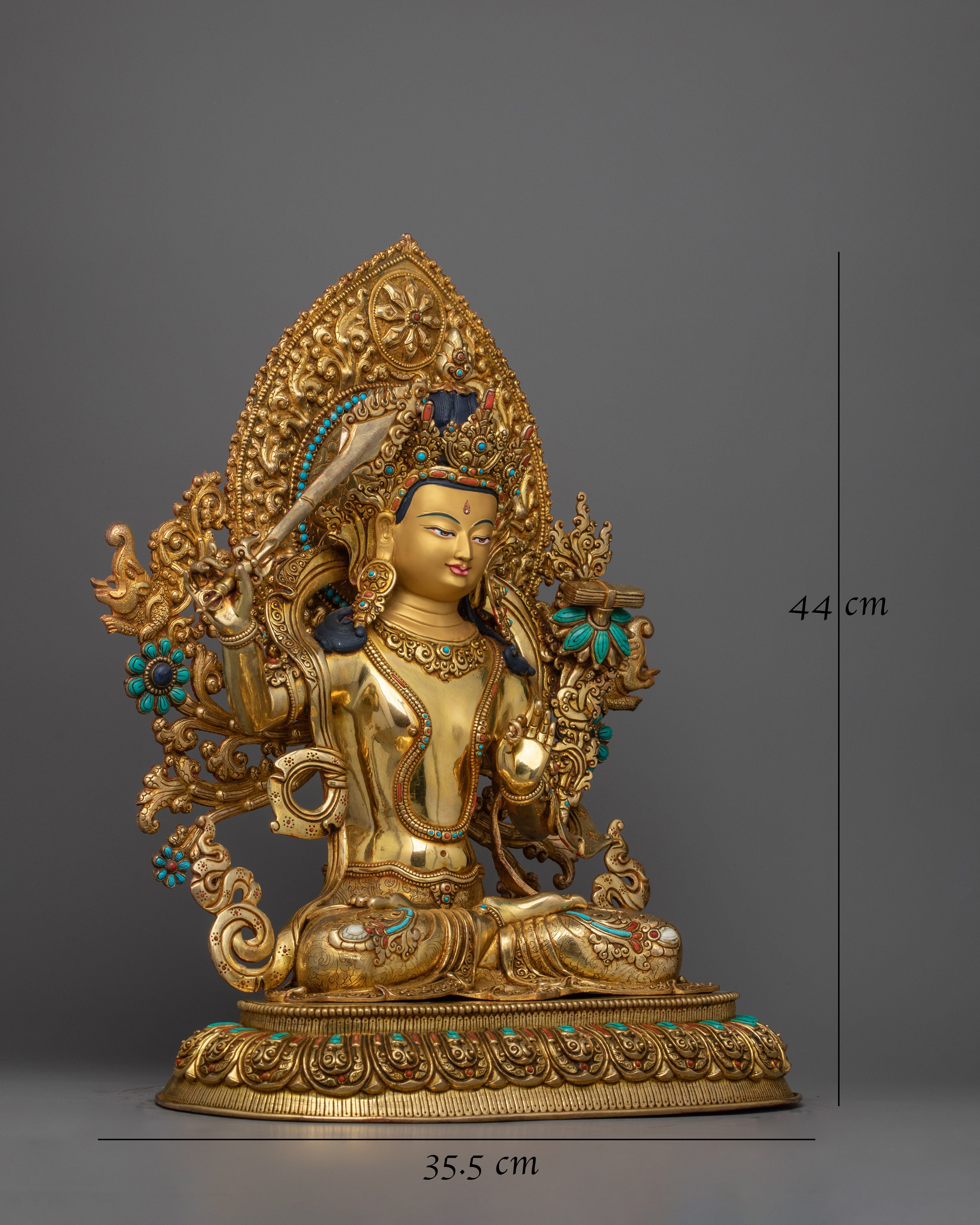 exquisite-manjushri-gold-statue