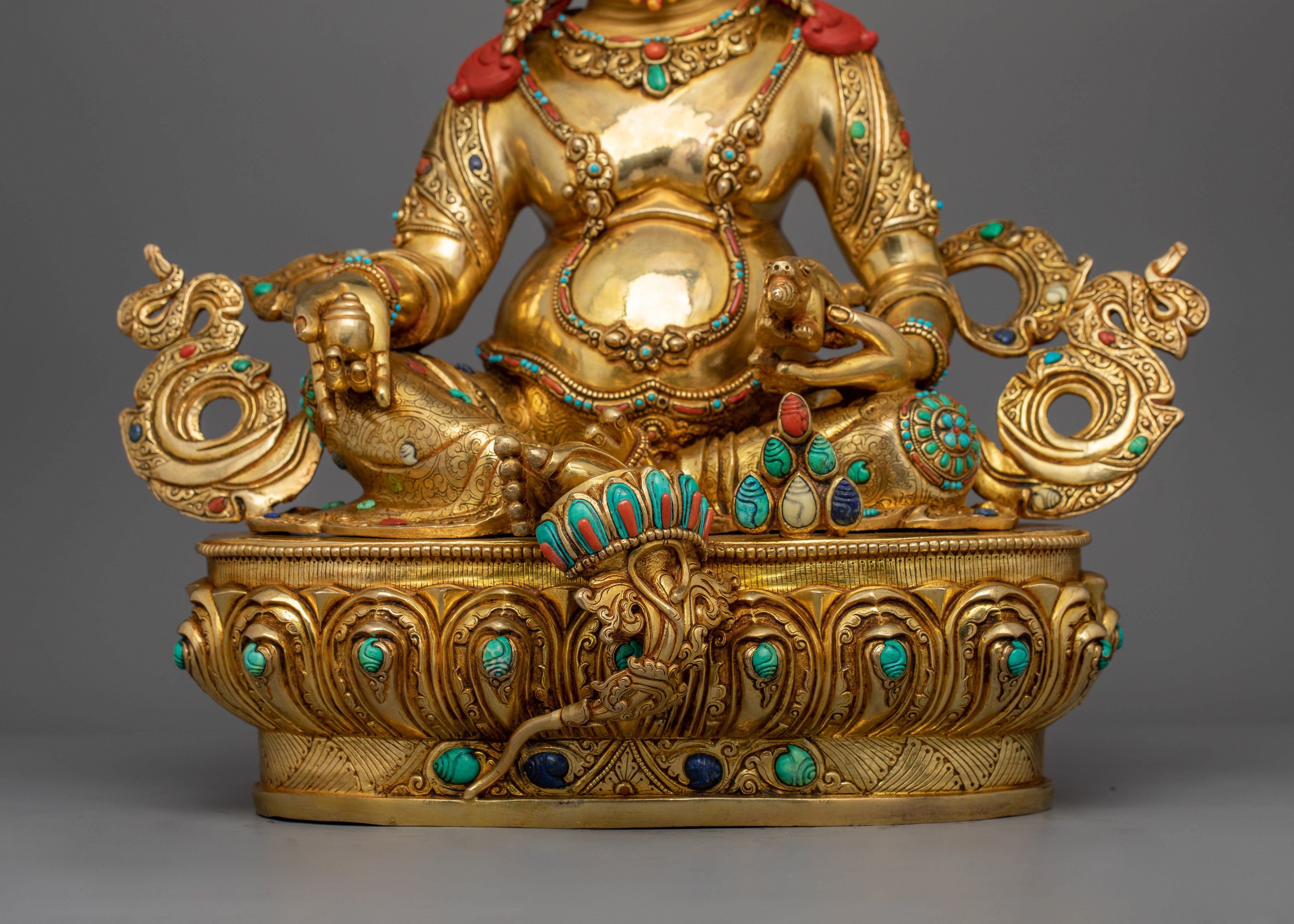 Semi-wrathful God of Wealth, Jambhala Statue | An Exquisite Handmade Sculpture