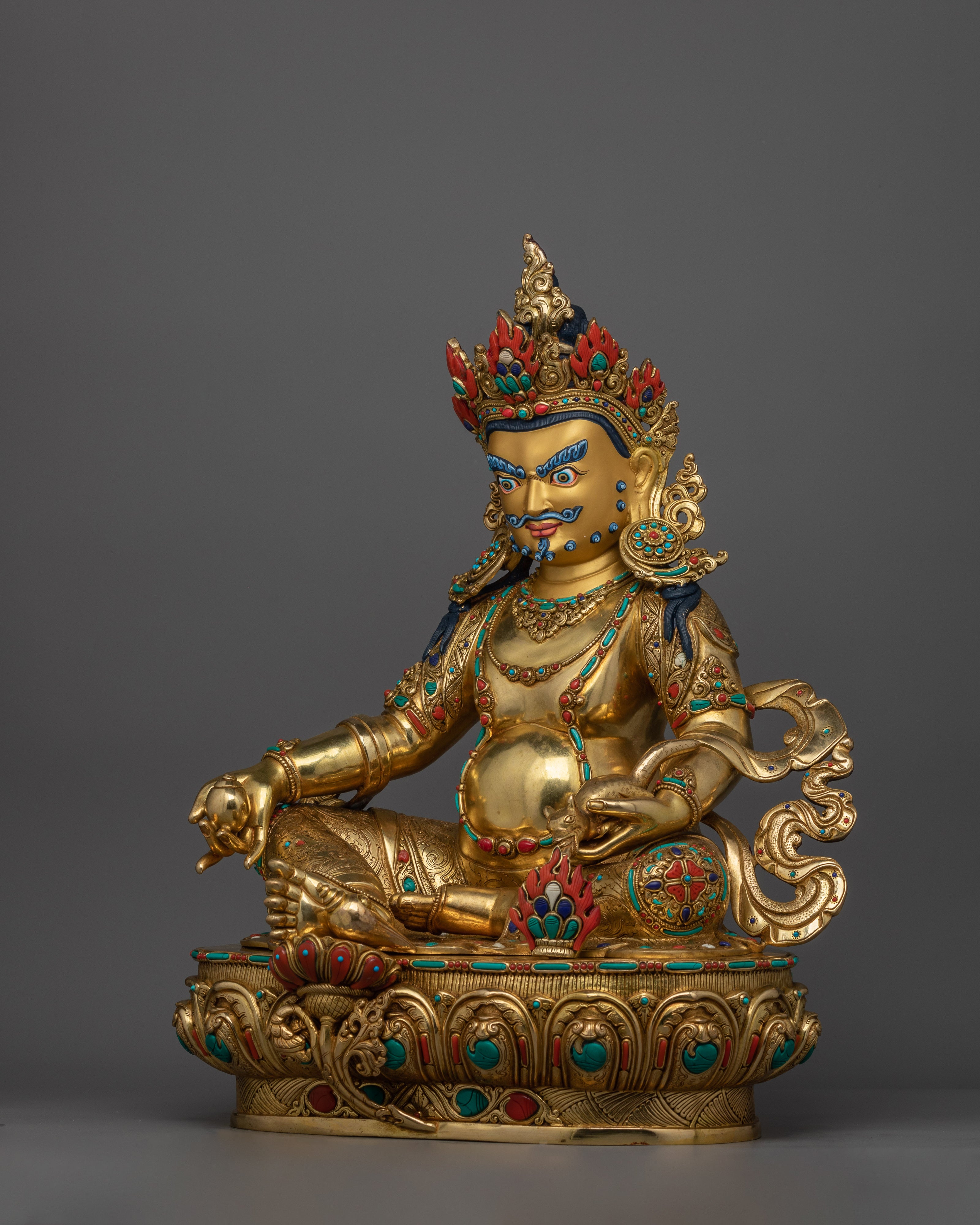 Wealth Deity Religious Dzambhala Sculpture | Icon for Material and Spiritual Abundance