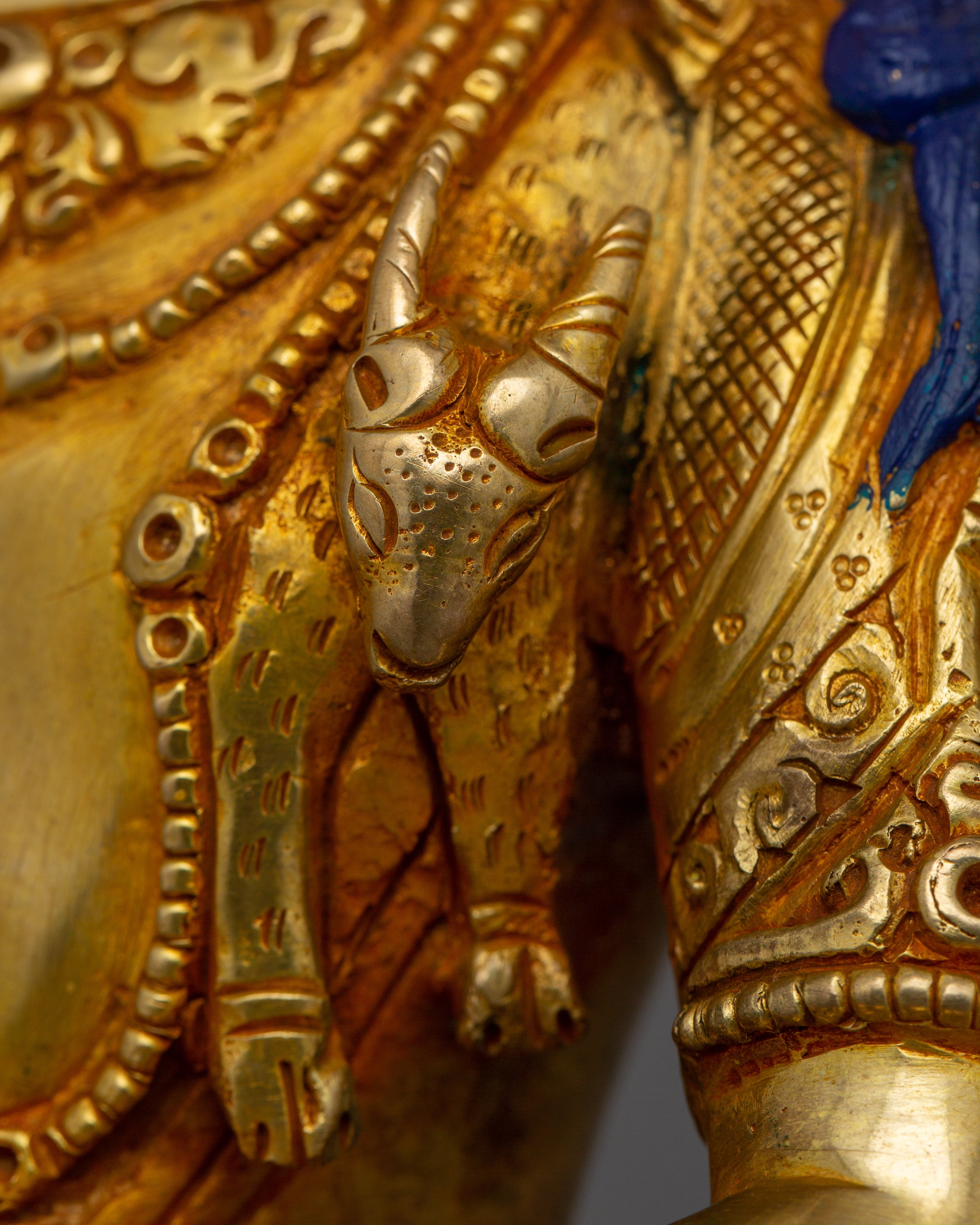 Tibetan Amoghapasha Compassion Deity Statue | Copper Body Buddhist Sculpture