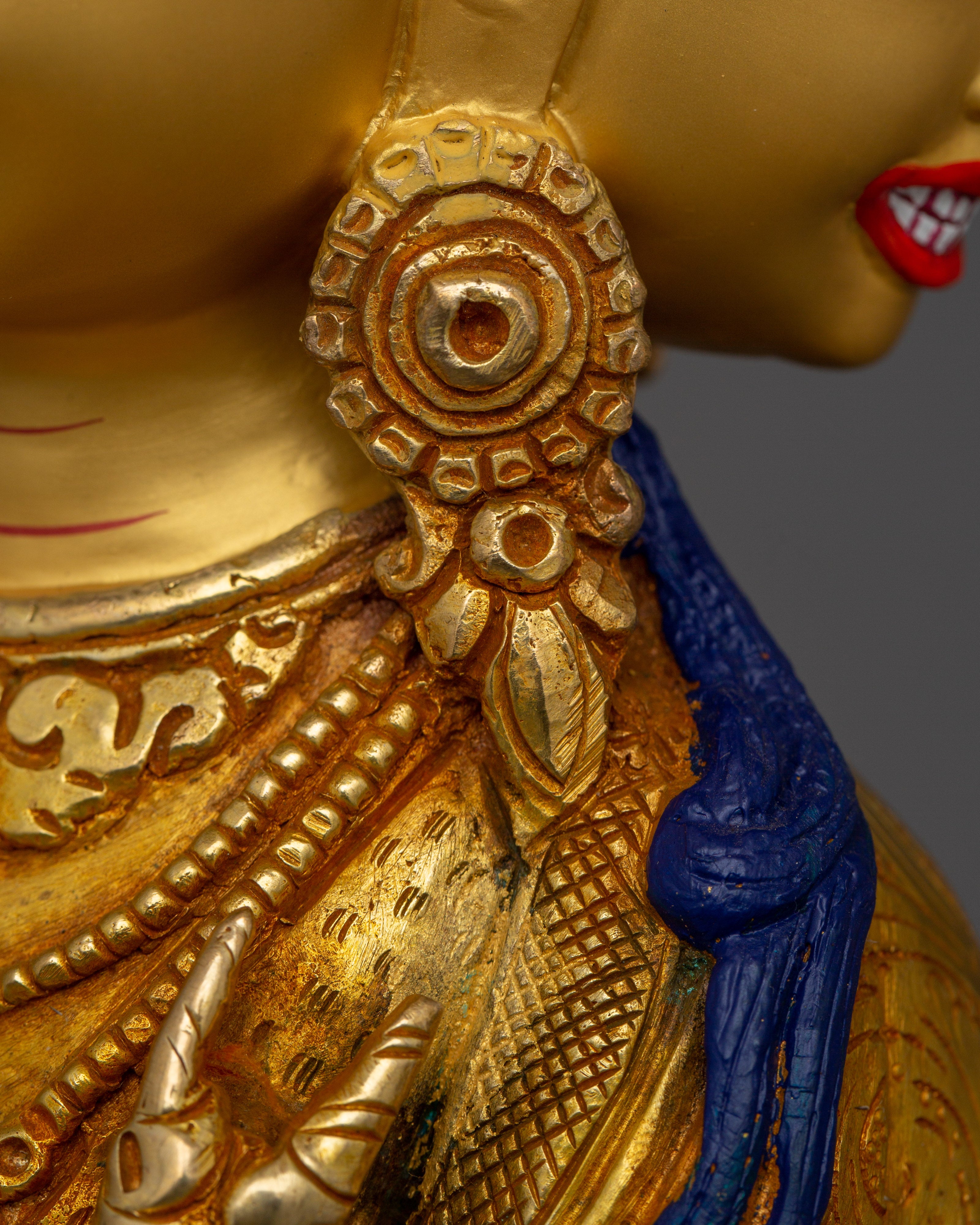 Tibetan Amoghapasha Compassion Deity Statue | Copper Body Buddhist Sculpture