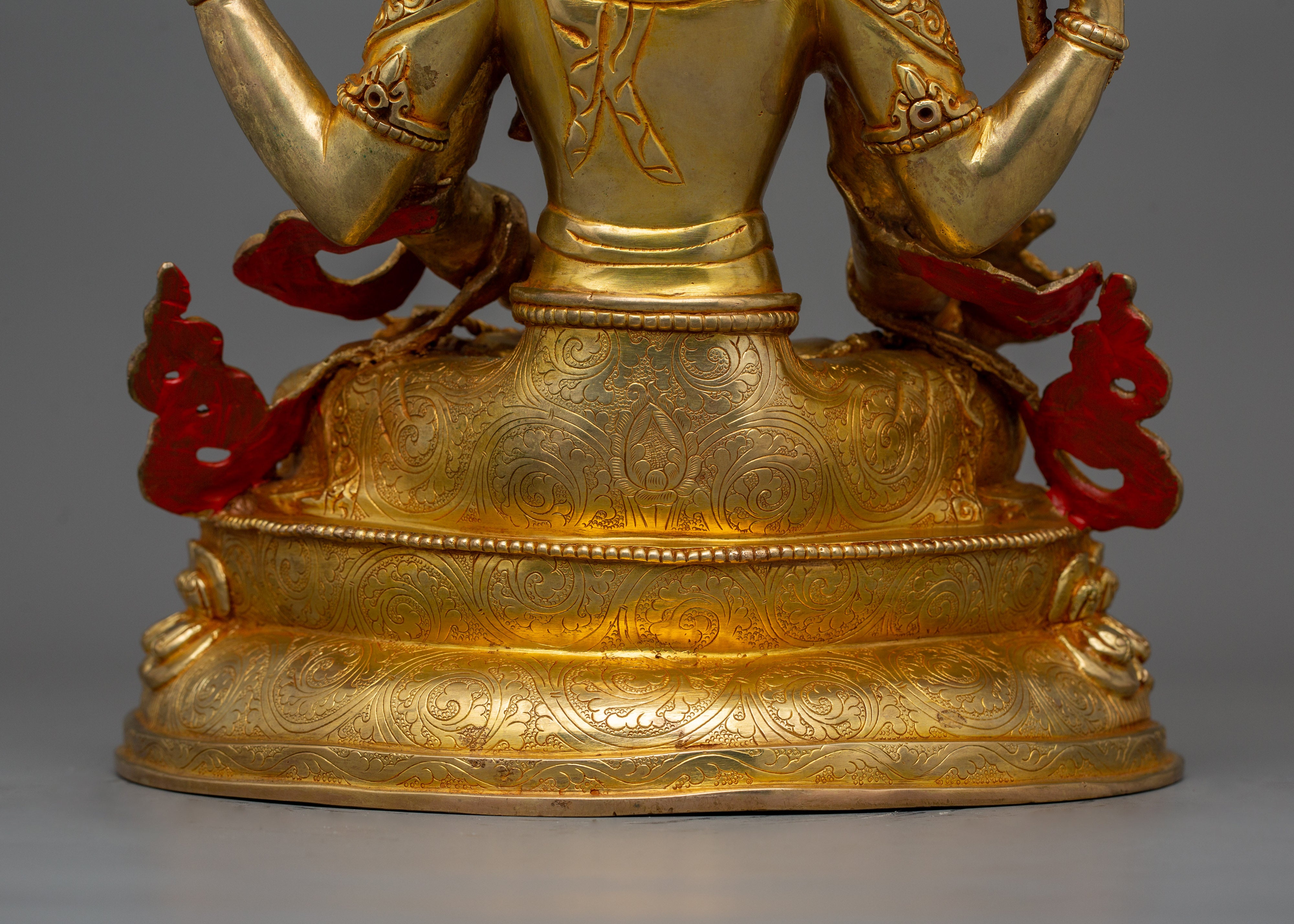 Tibetan Amoghapasha Compassion Deity Statue | Copper Body Buddhist Sculpture