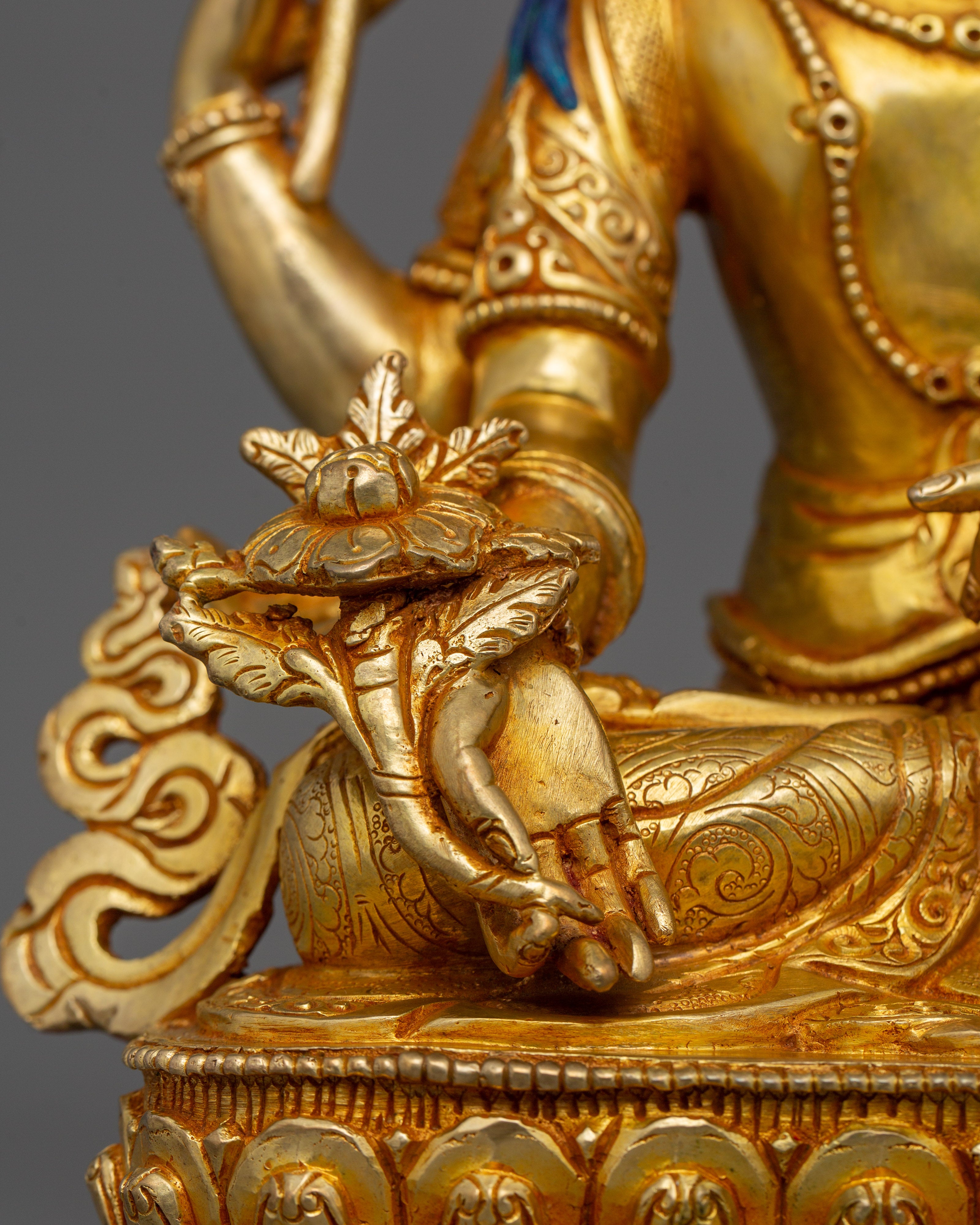 Tibetan Amoghapasha Compassion Deity Statue | Copper Body Buddhist Sculpture