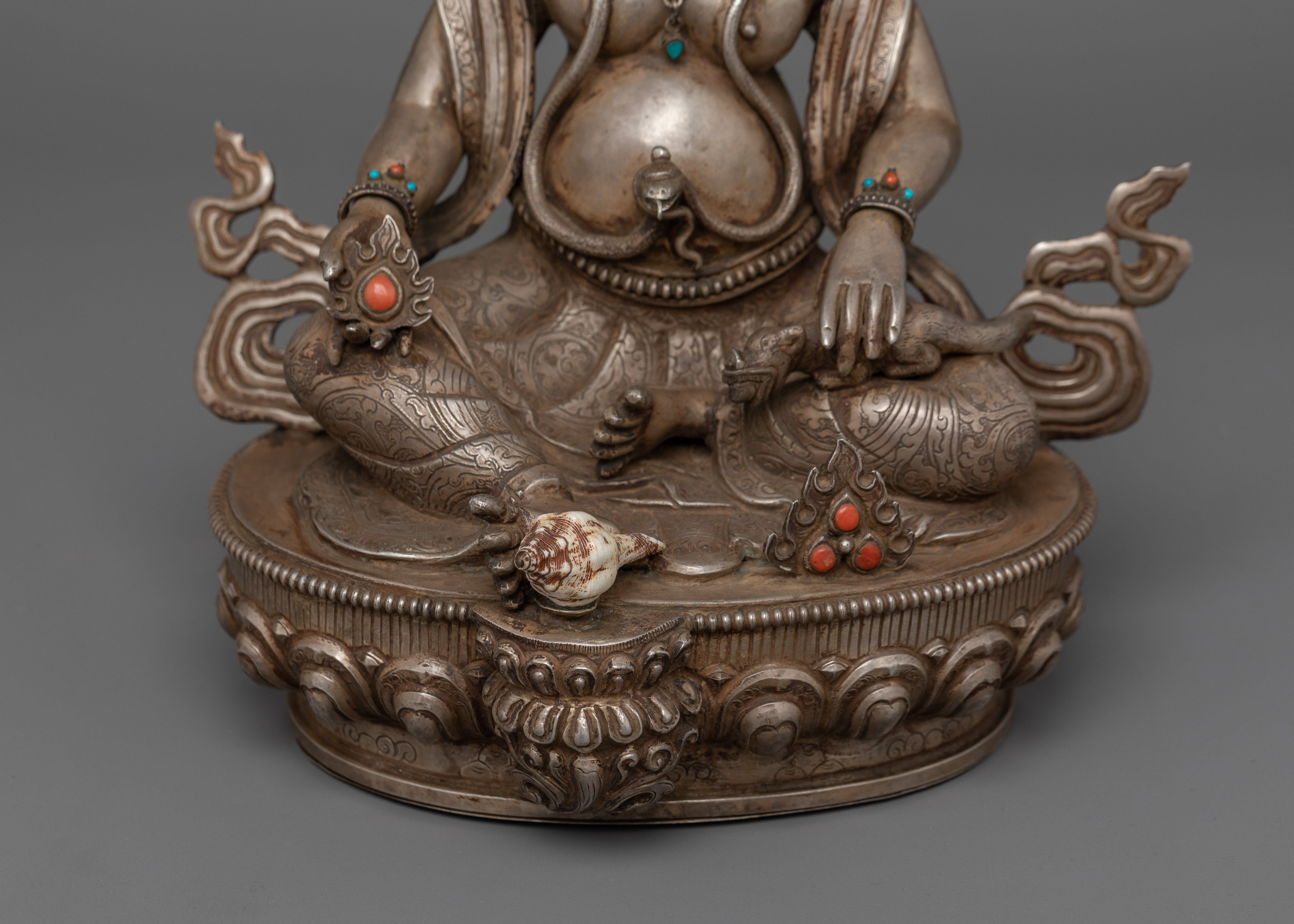 Religious Himalayan Sculpture of Tibetan Wealth Deity Dzambhala | Deity of Prosperity