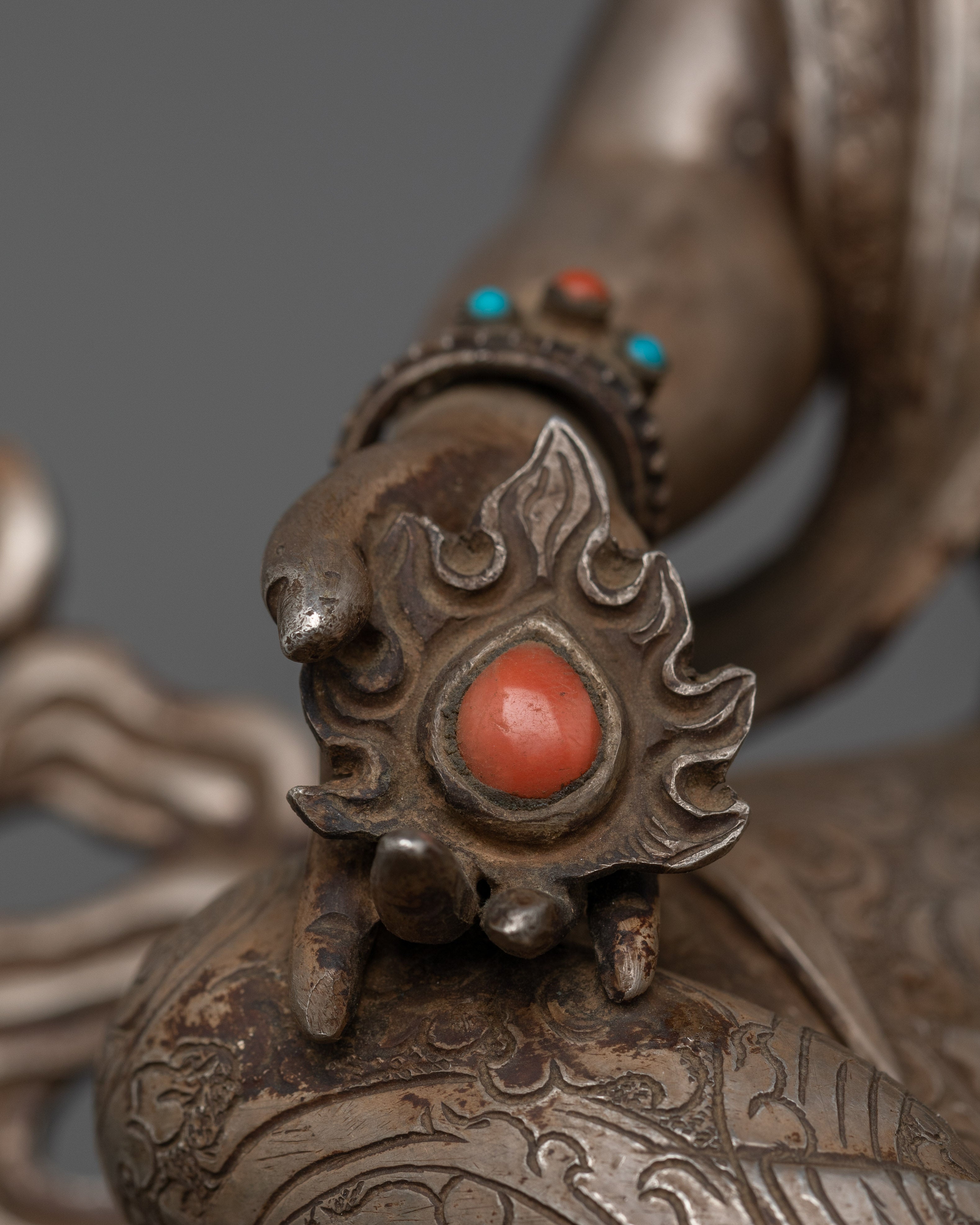 Religious Himalayan Sculpture of Tibetan Wealth Deity Dzambhala | Deity of Prosperity