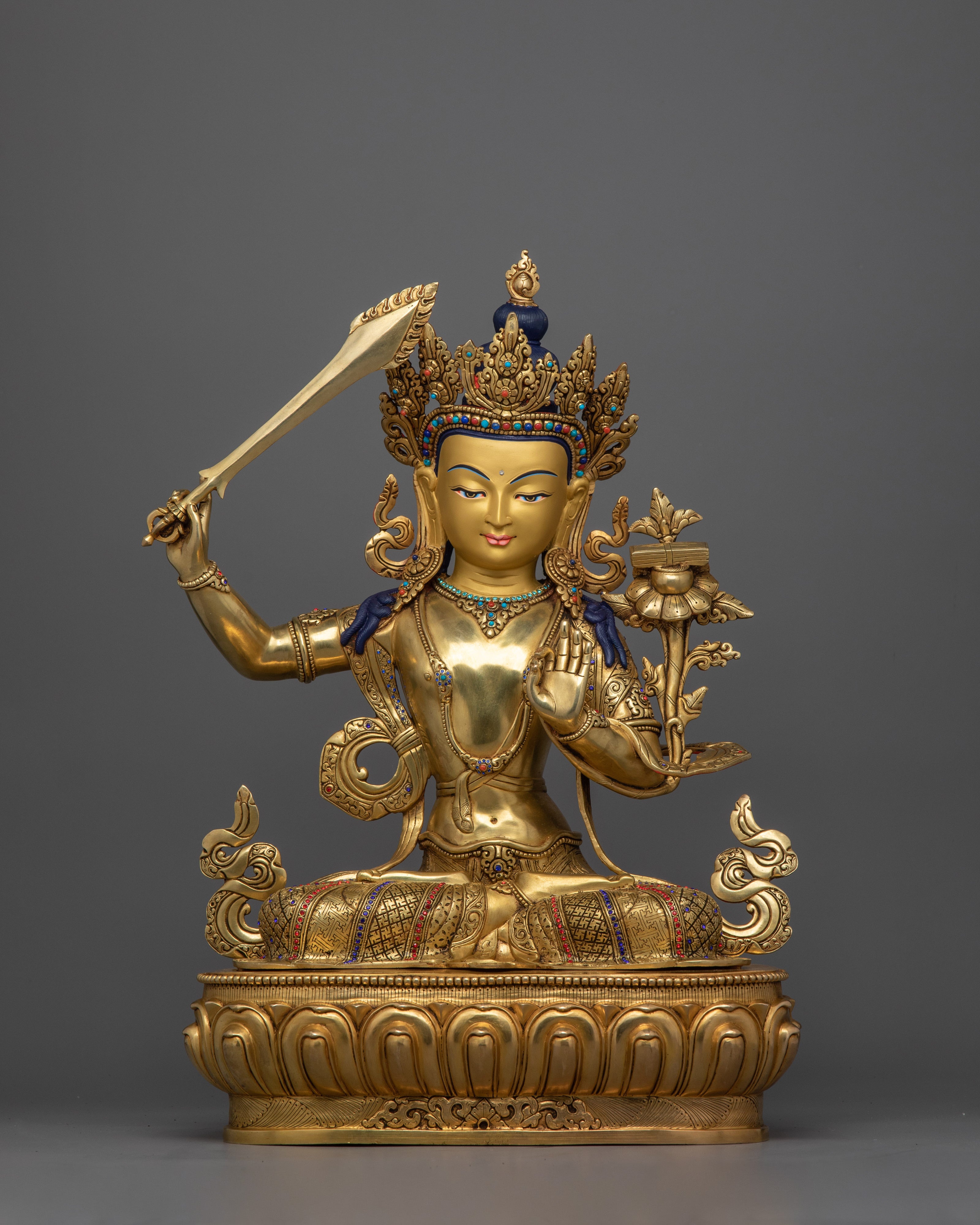 Manjushri Figurine for Wisdom and Knowledge | Symbol of Intellectual Clarity and Insight