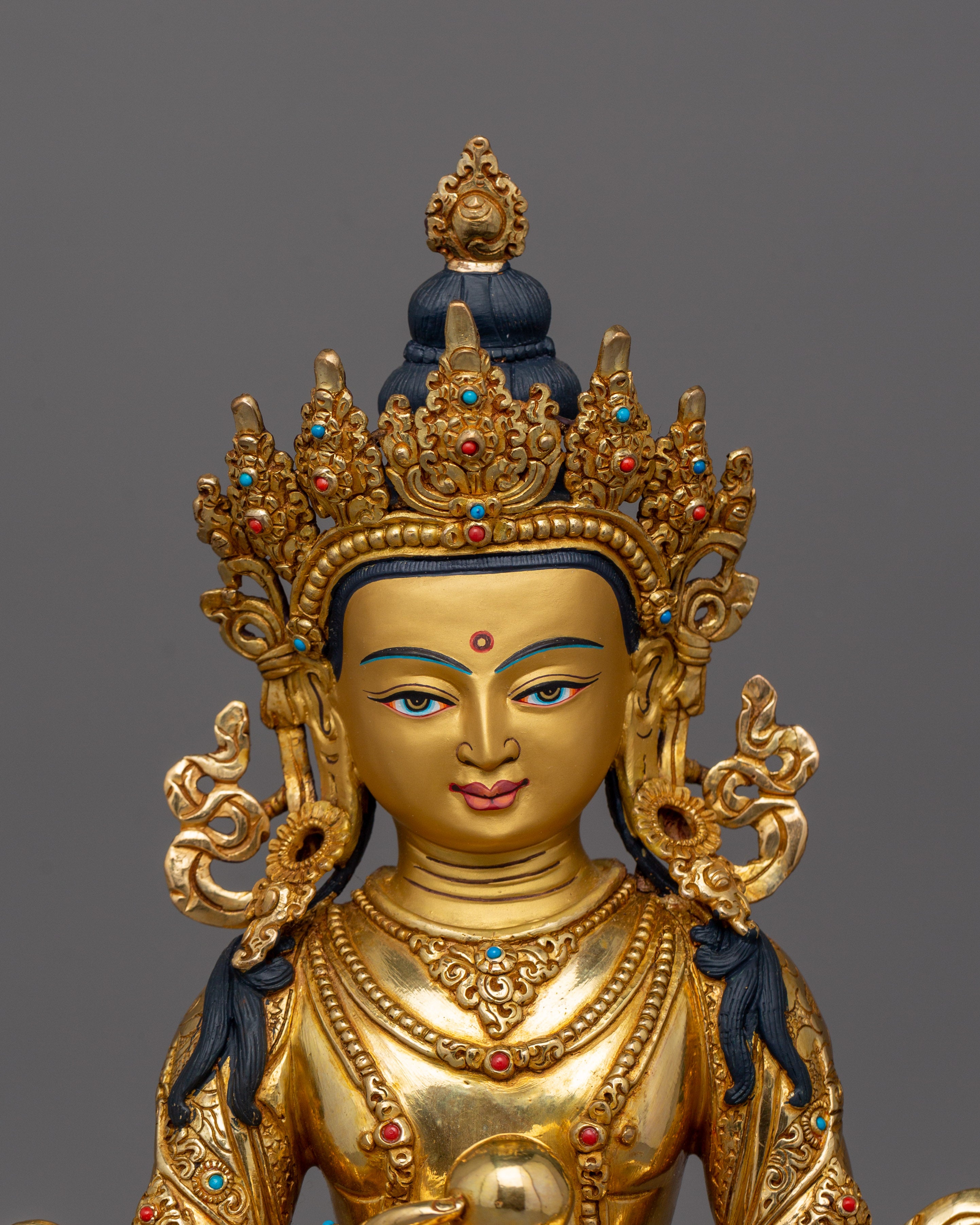 Earth Store Bodhisattva Kshitigarbha Buddhist Copper Sculpture | Tibetan Artwork