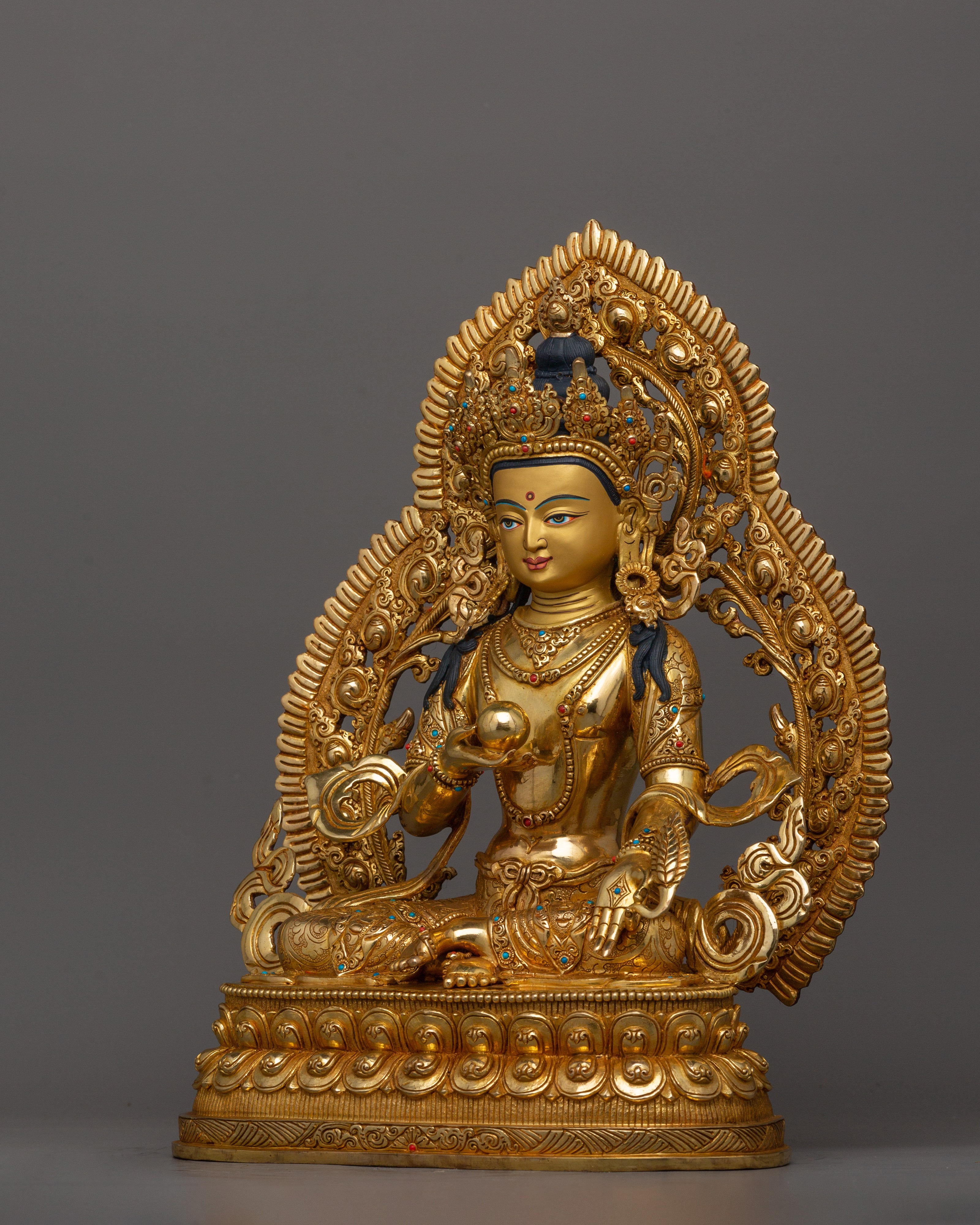 Earth Store Bodhisattva Kshitigarbha Buddhist Copper Sculpture | Tibetan Artwork