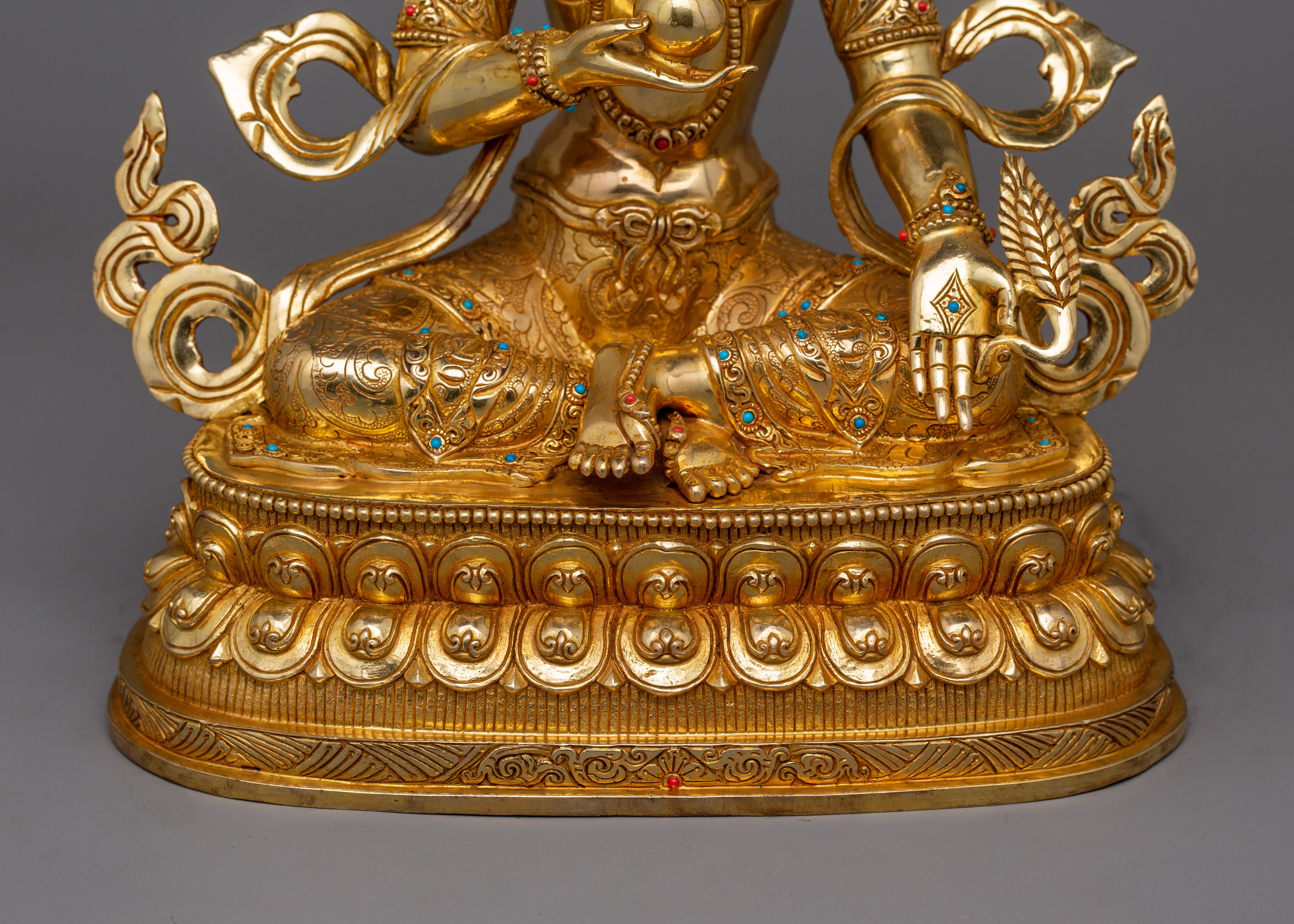 Earth Store Bodhisattva Kshitigarbha Buddhist Copper Sculpture | Tibetan Artwork