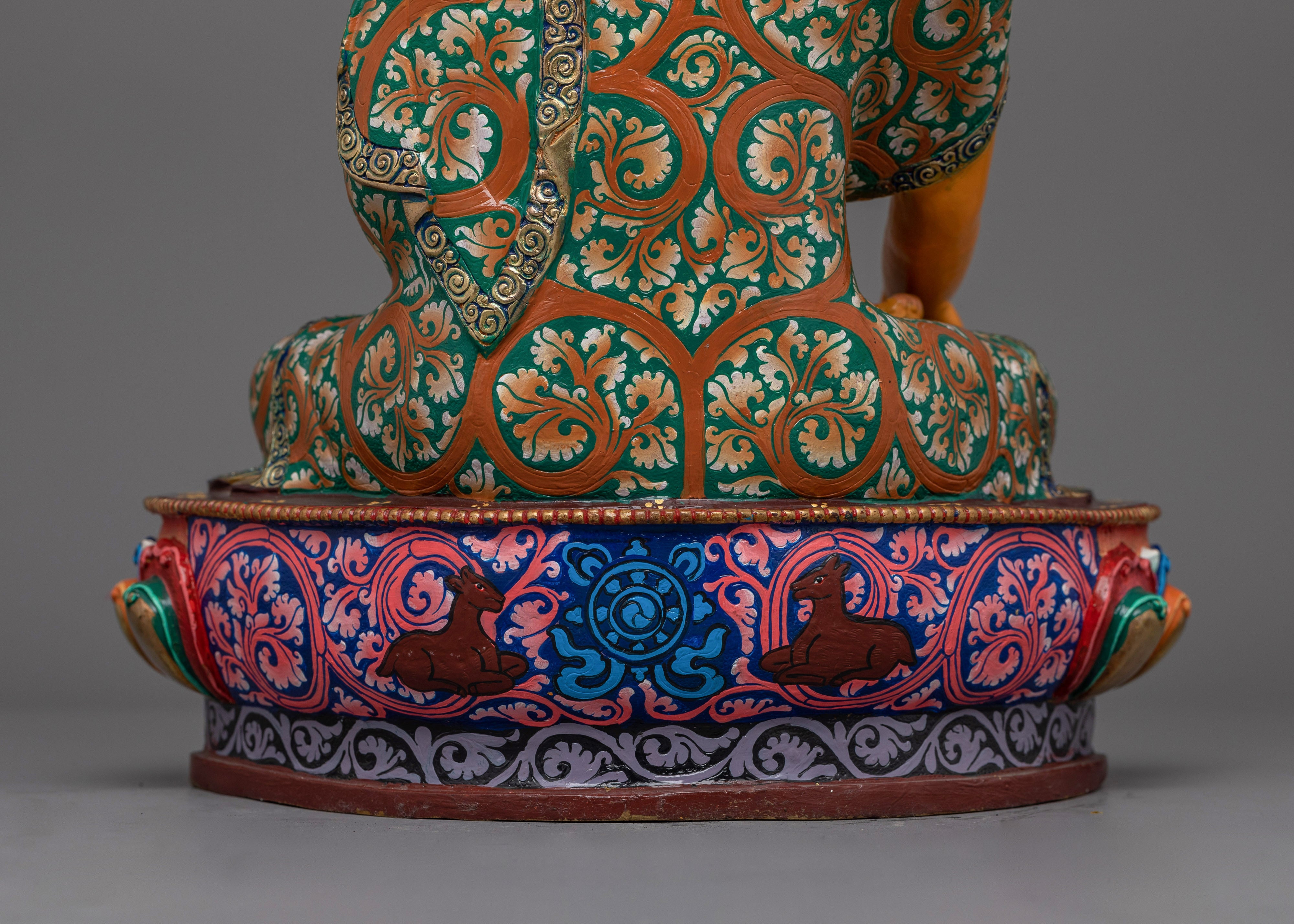 Colorful Shakyamuni Buddha Statue | Handmade in Nepal, by Nepali Artists