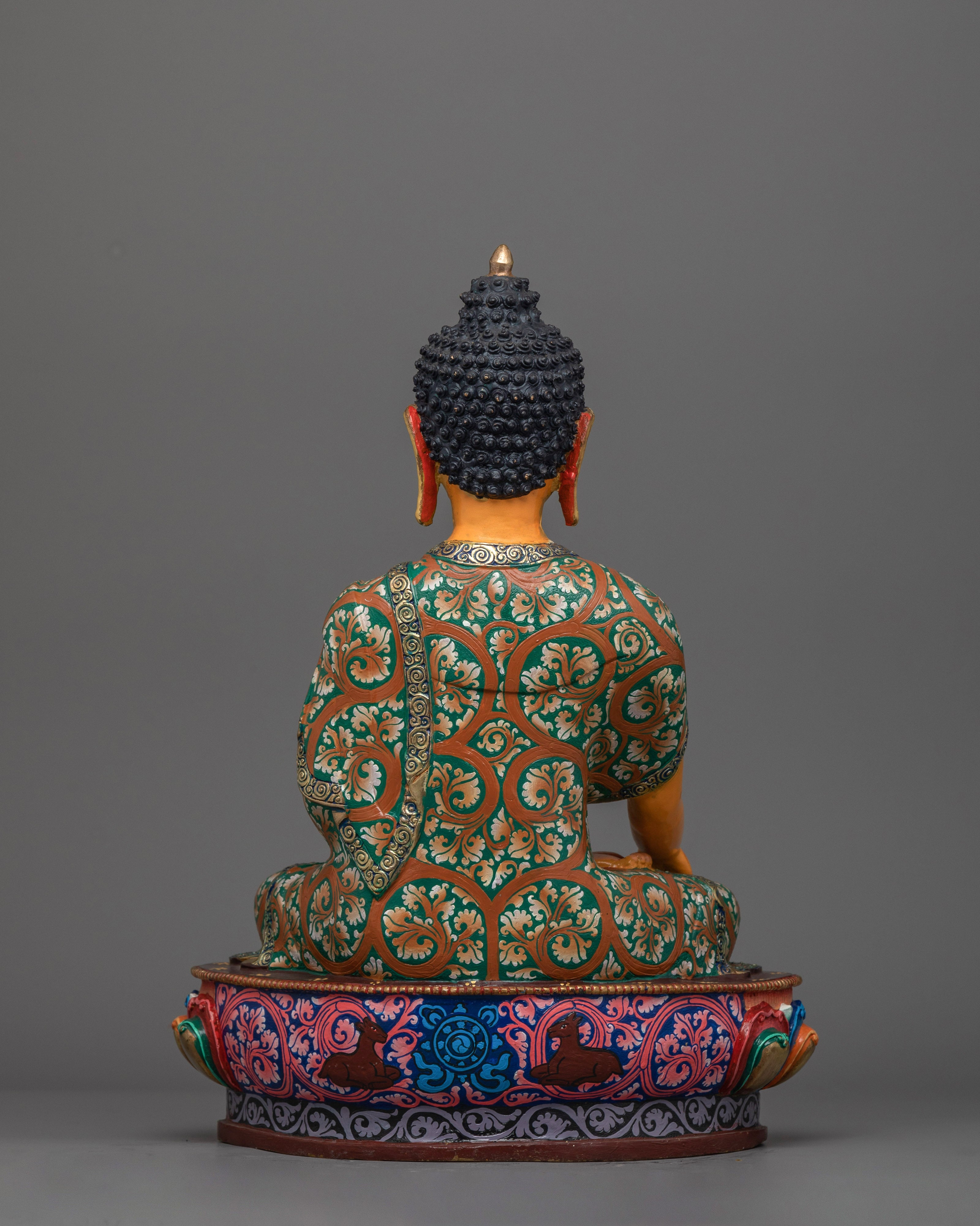 Colorful Shakyamuni Buddha Statue | Handmade in Nepal, by Nepali Artists