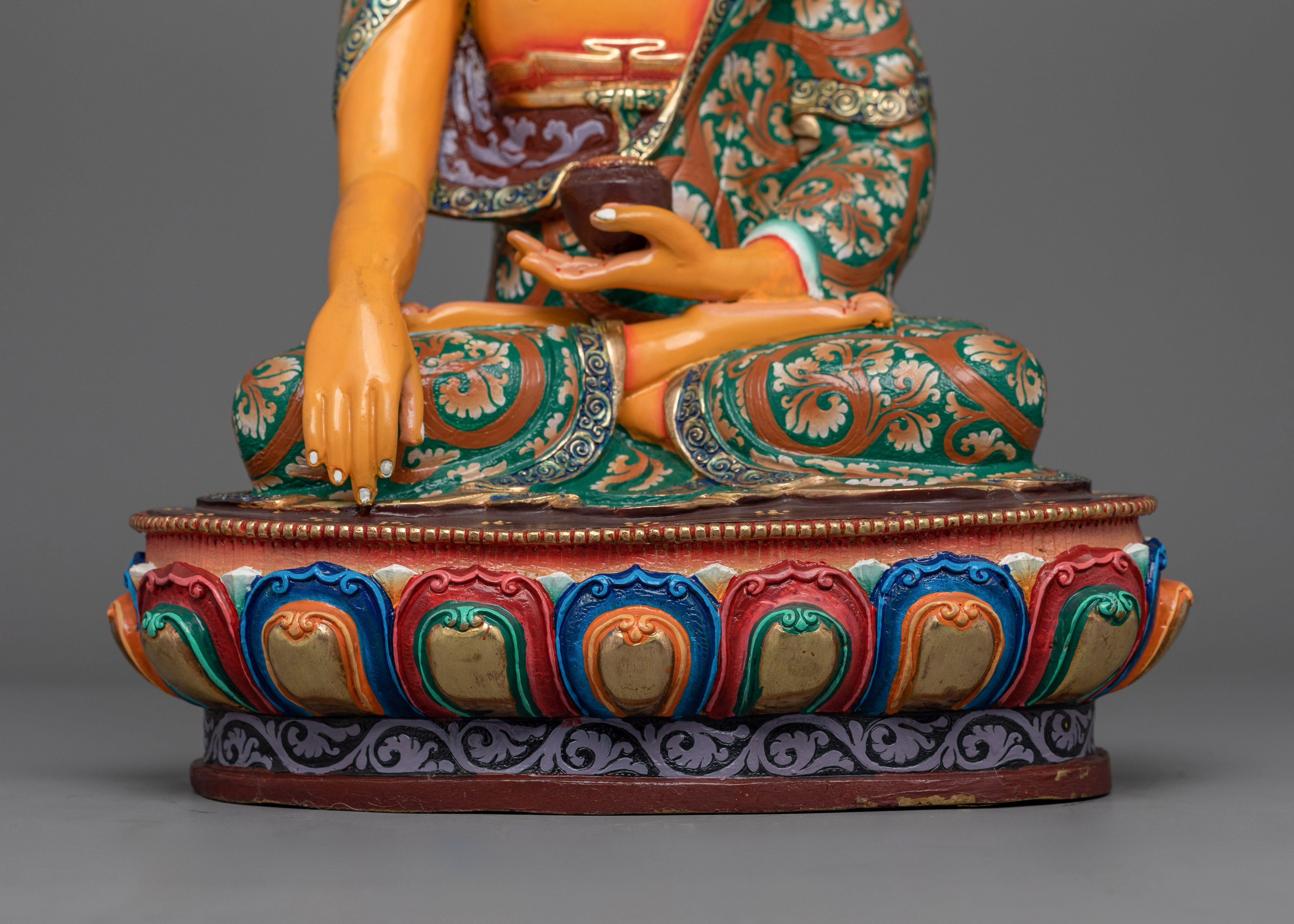 Colorful Shakyamuni Buddha Statue | Handmade in Nepal, by Nepali Artists