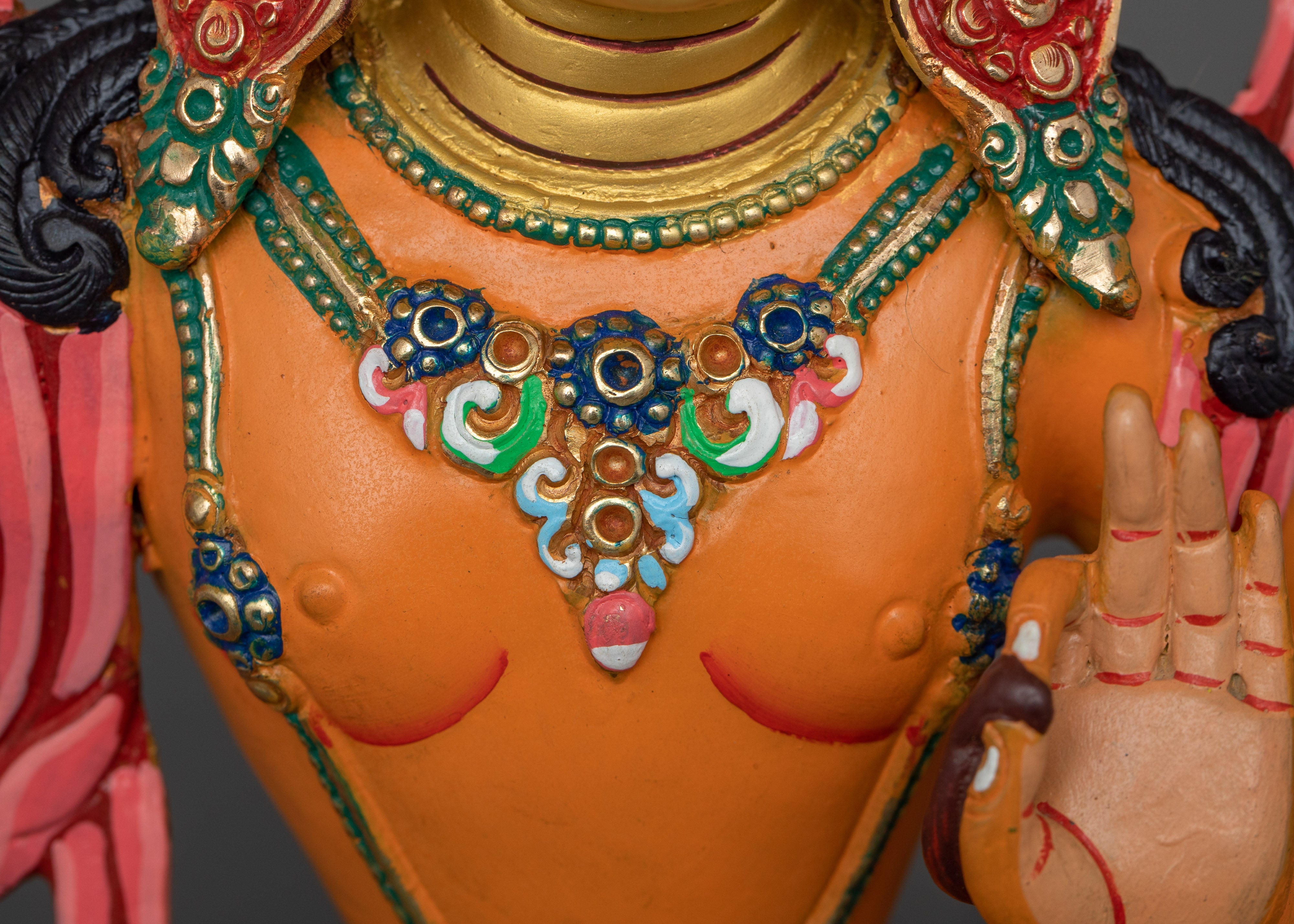 Colorful Statue of Manjushri | Handcrafted by Nepali Artists in Nepal