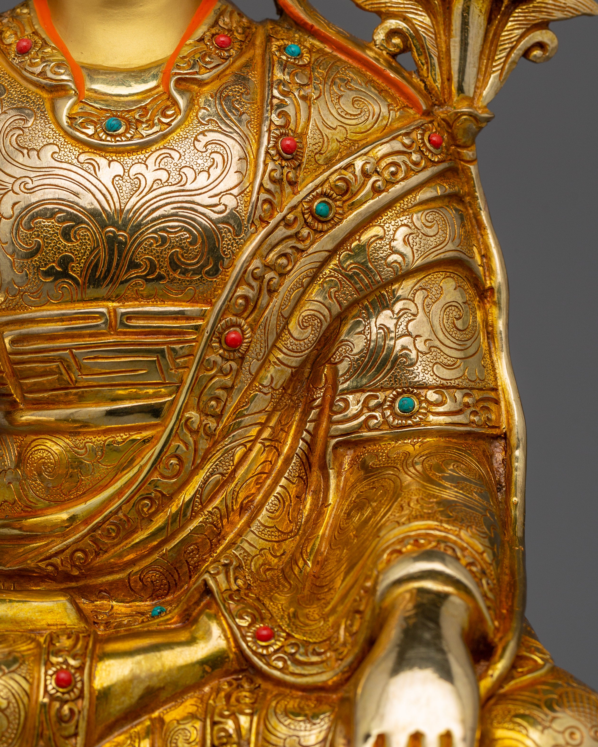 Longchenpa Buddhist Master Statue | 24k Gold Gilded Fine Artwork