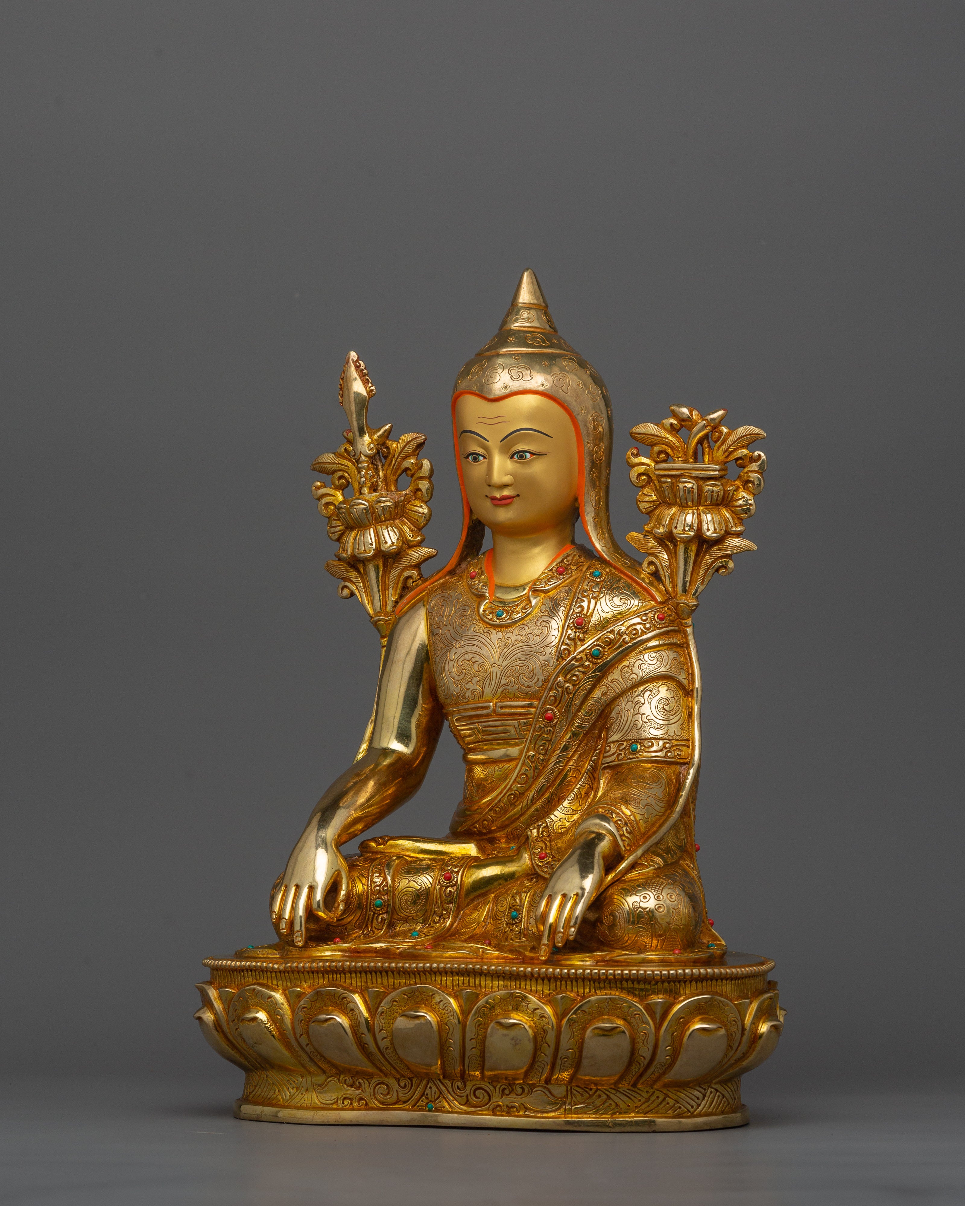 Longchenpa Buddhist Master Statue | 24k Gold Gilded Fine Artwork