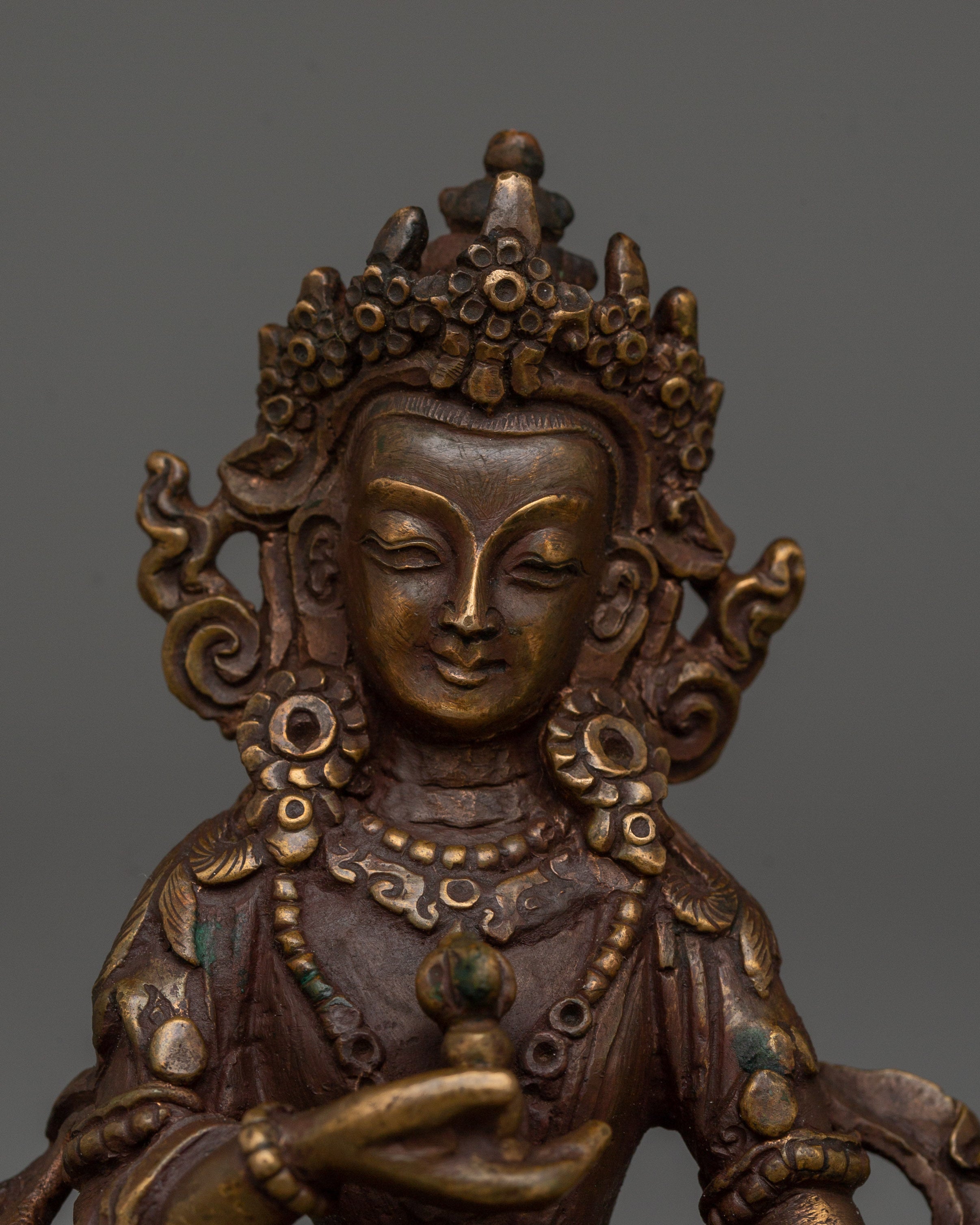 Antique-Finished Vajrasattva Spiritual Statue | Handcrafted Buddhist Art