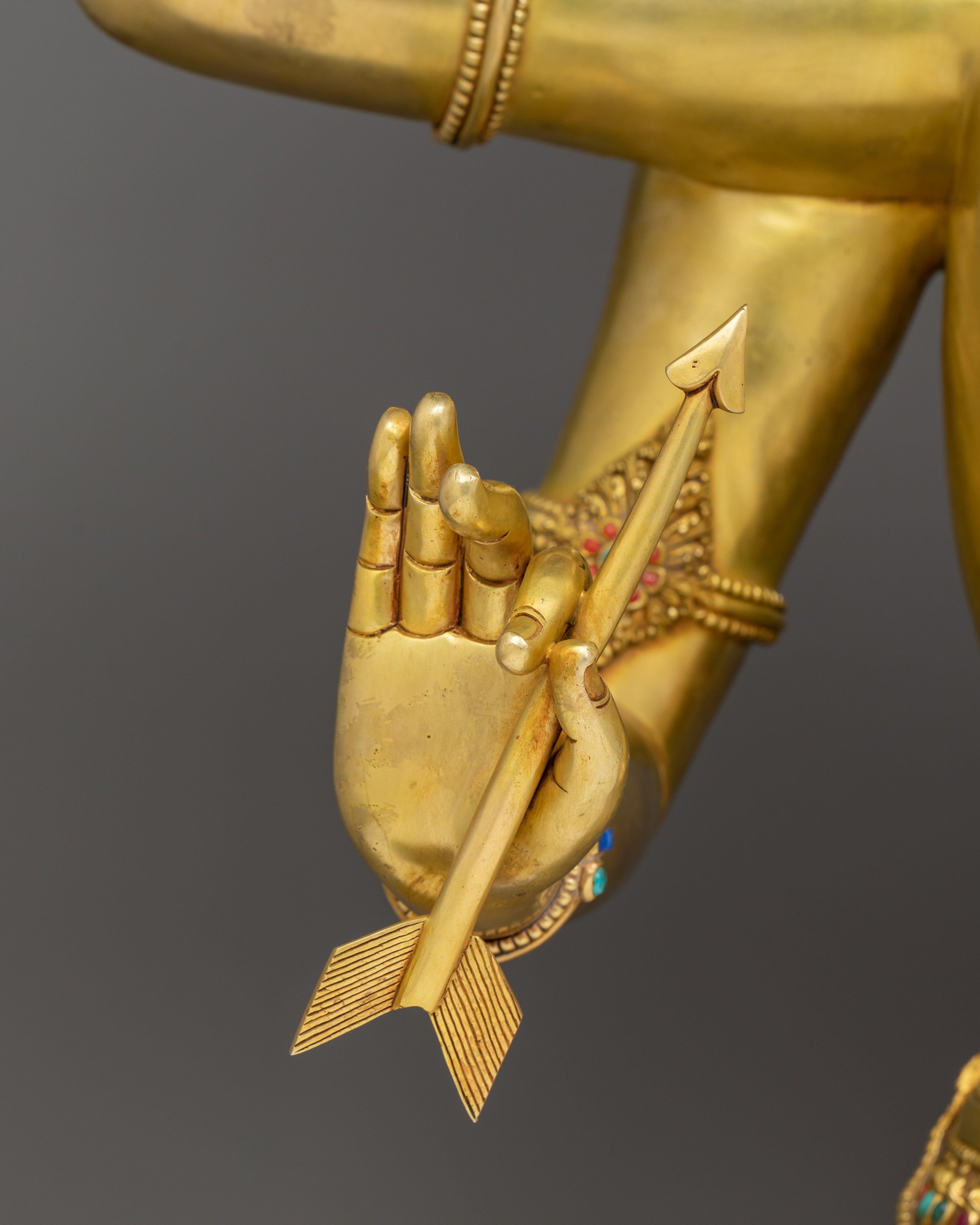 31.1 Inch Maha Manjushri Buddhist Sculpture | Bodhisattva Who Represents Supreme Wisdom