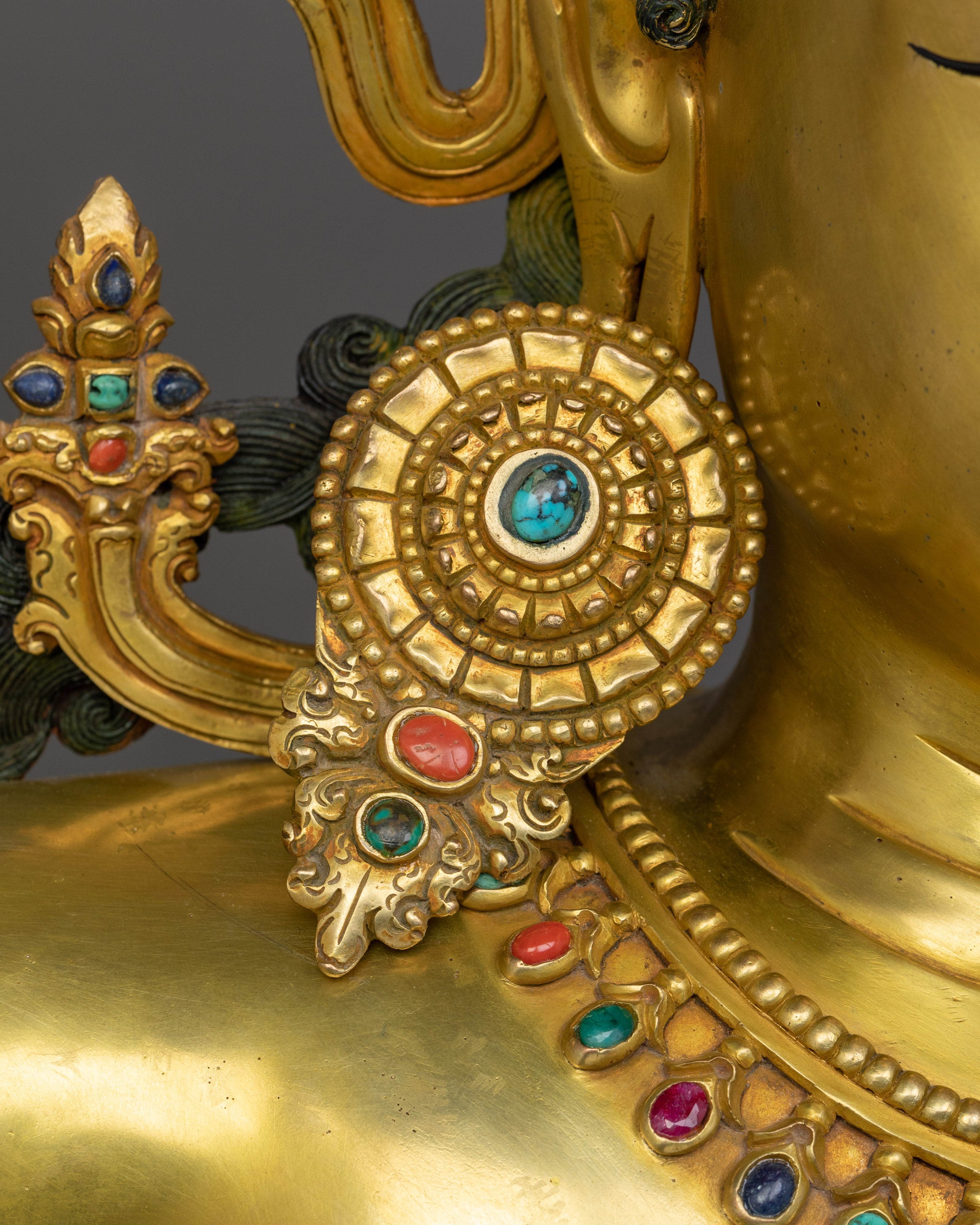 31.1 Inch Maha Manjushri Buddhist Sculpture | Bodhisattva Who Represents Supreme Wisdom