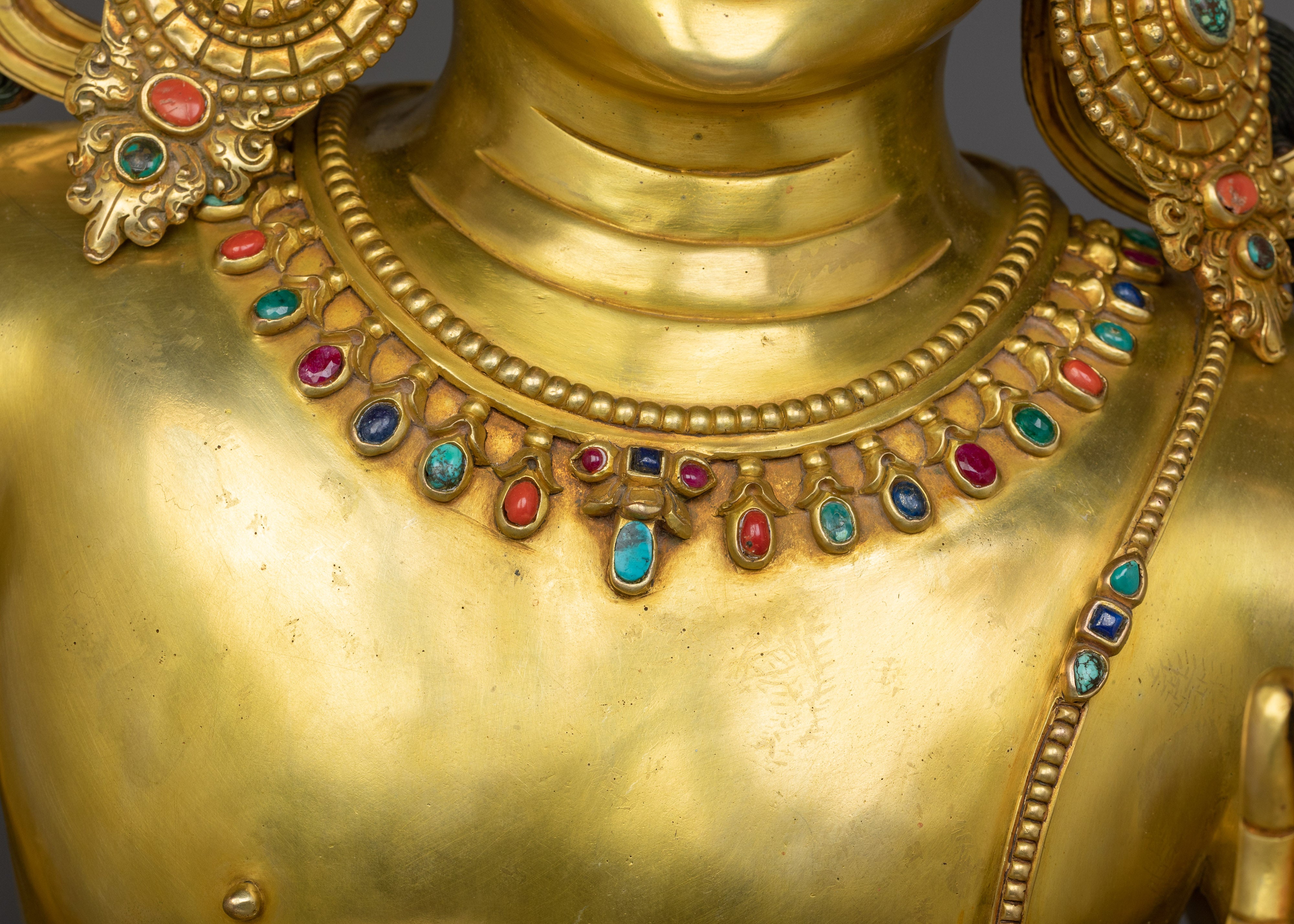 31.1 Inch Maha Manjushri Buddhist Sculpture | Bodhisattva Who Represents Supreme Wisdom