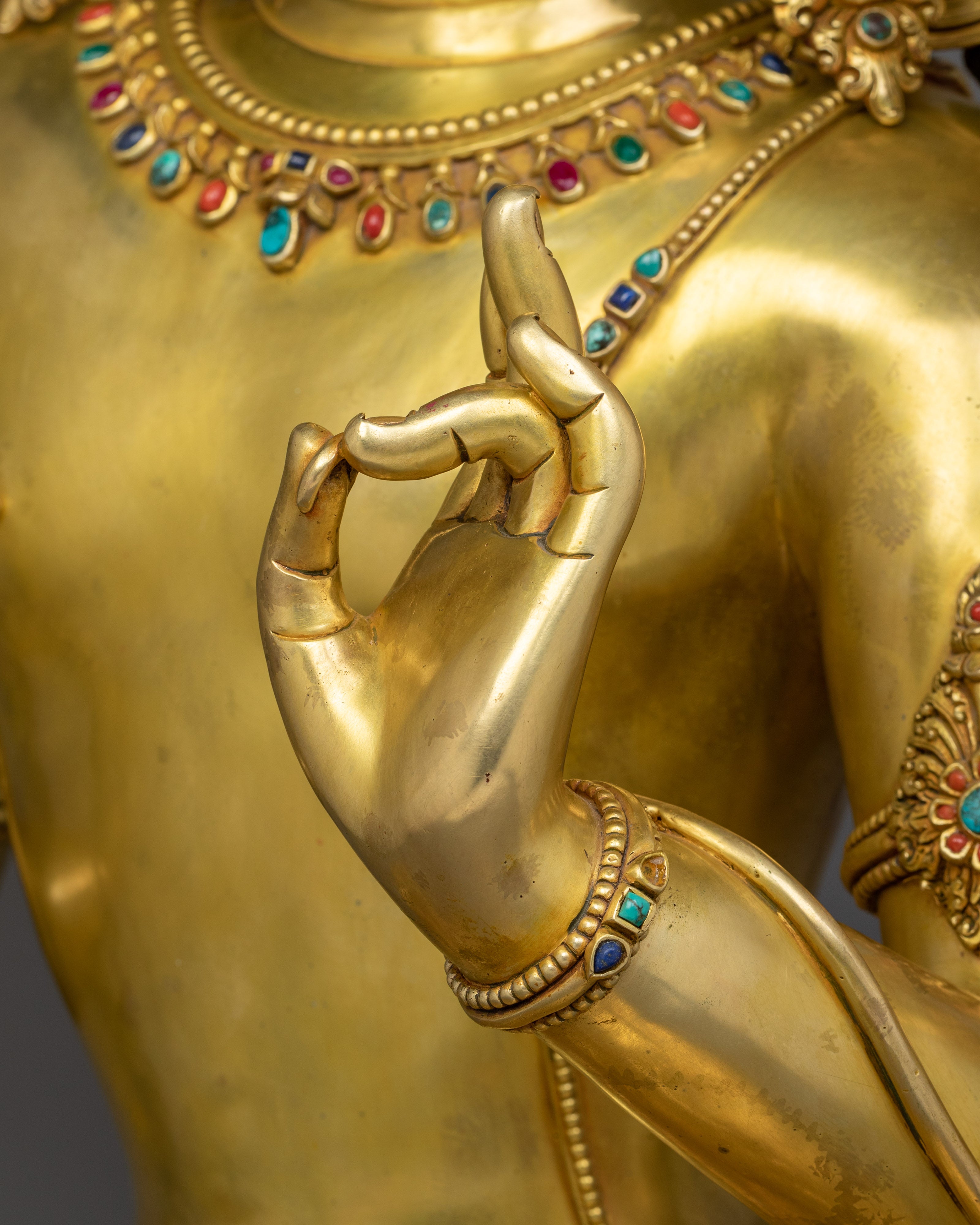 31.1 Inch Maha Manjushri Buddhist Sculpture | Bodhisattva Who Represents Supreme Wisdom