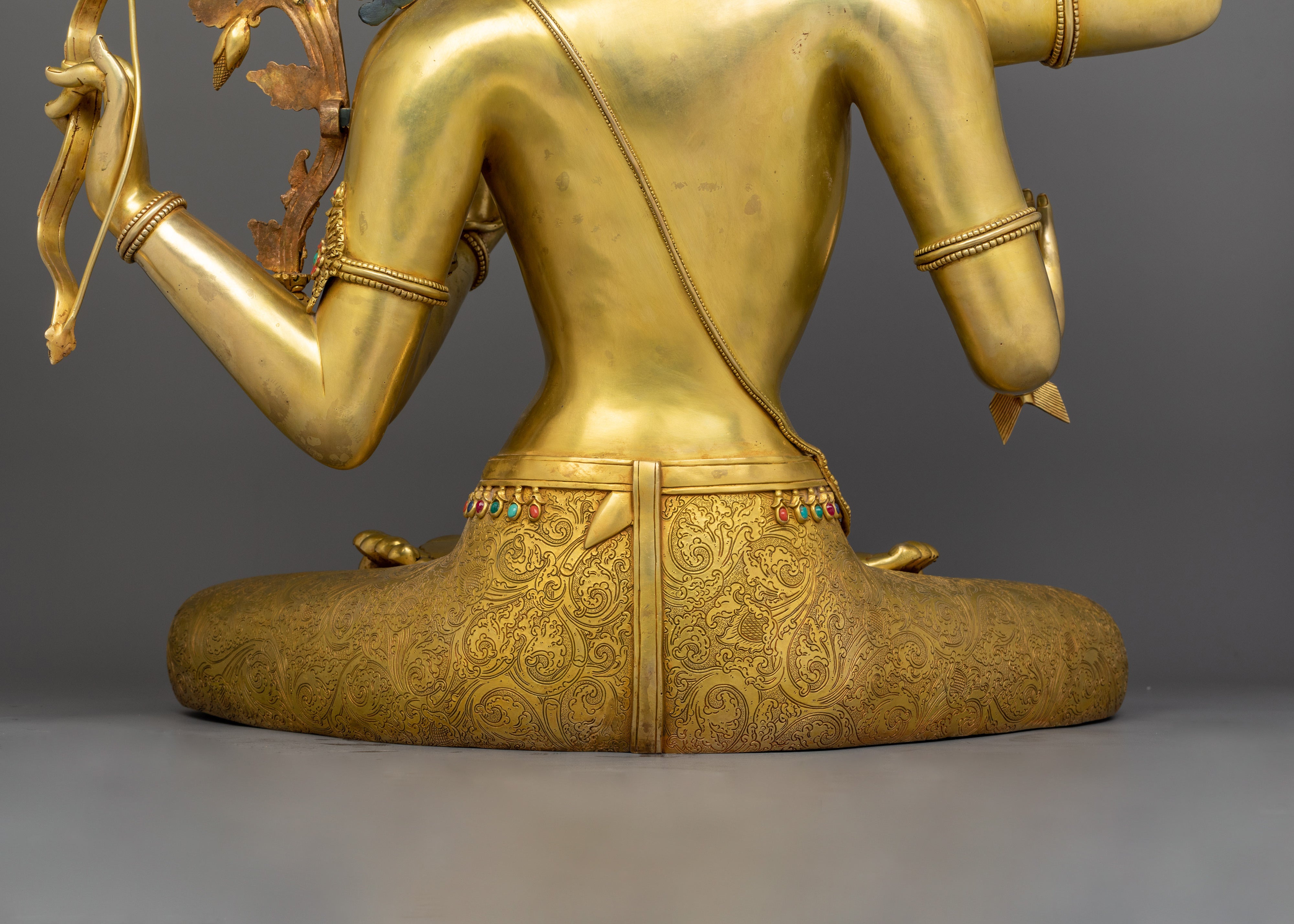 31.1 Inch Maha Manjushri Buddhist Sculpture | Bodhisattva Who Represents Supreme Wisdom