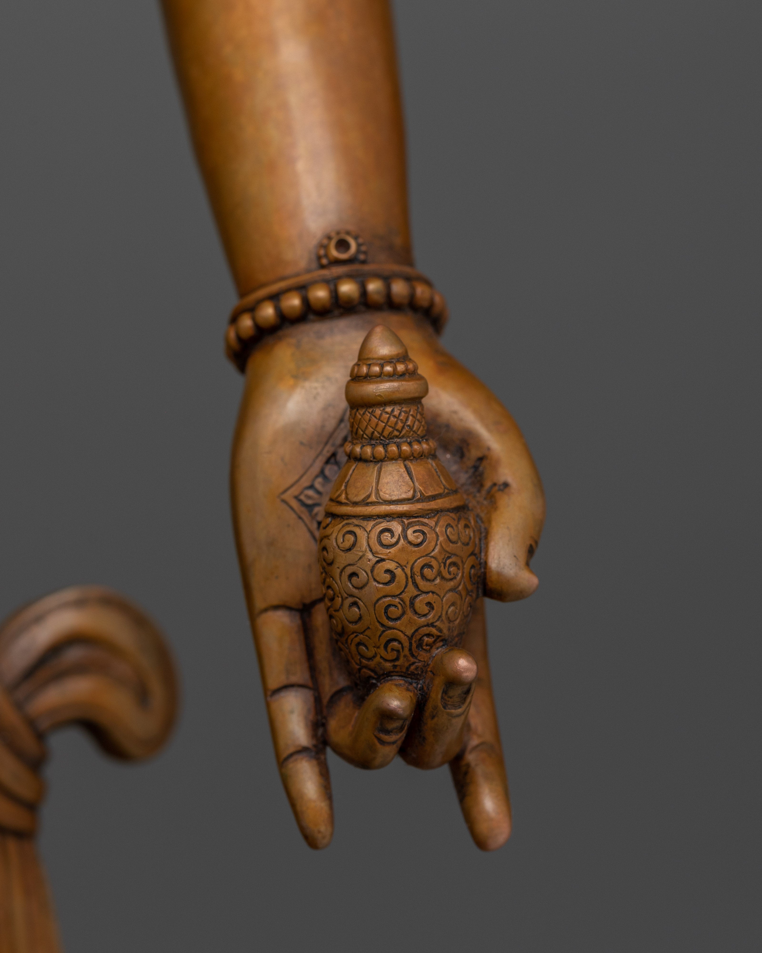 Standing Maitreya Buddha Statue in Oxidized Copper | Collector's Pride Sculpture