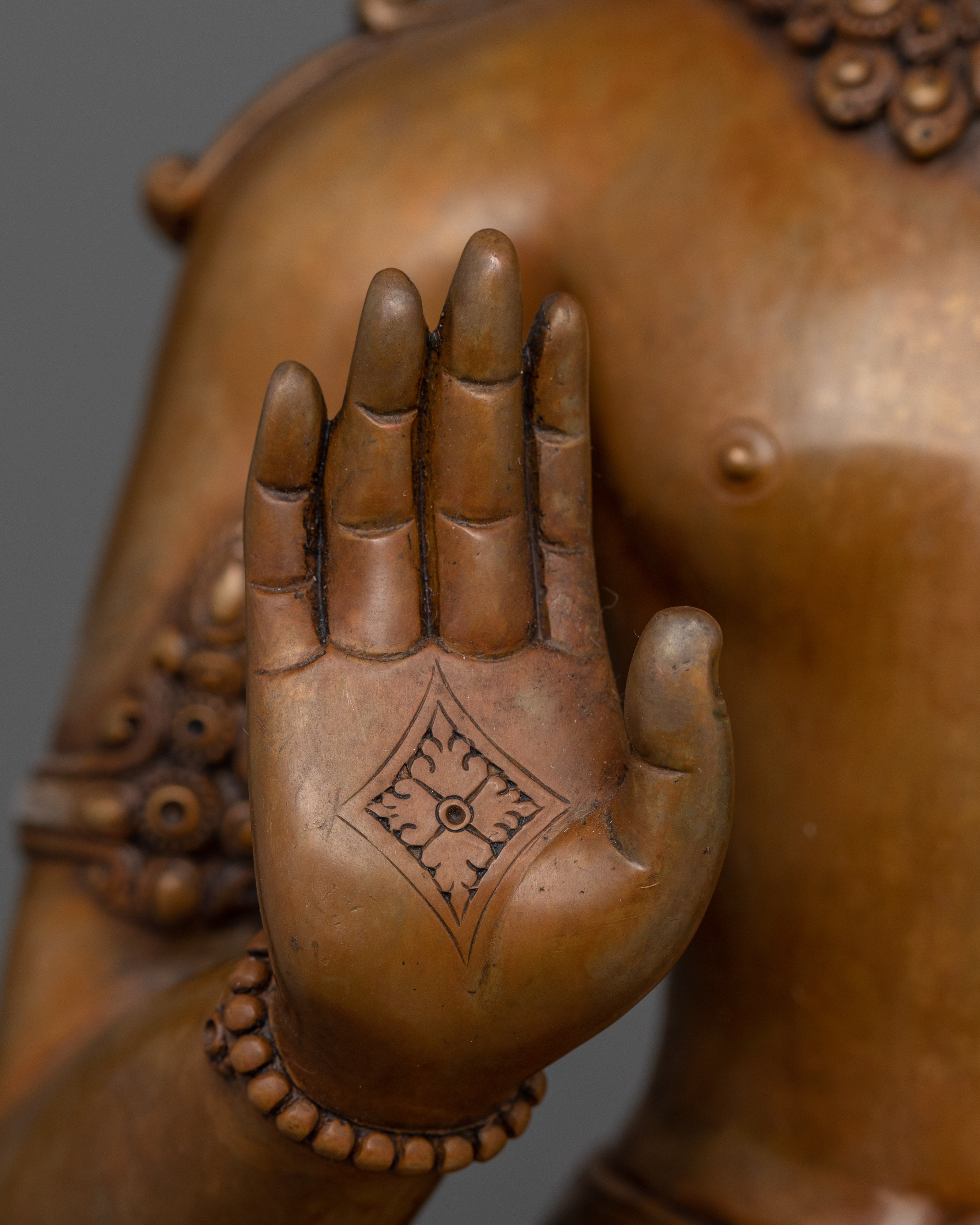 Standing Maitreya Buddha Statue in Oxidized Copper | Collector's Pride Sculpture