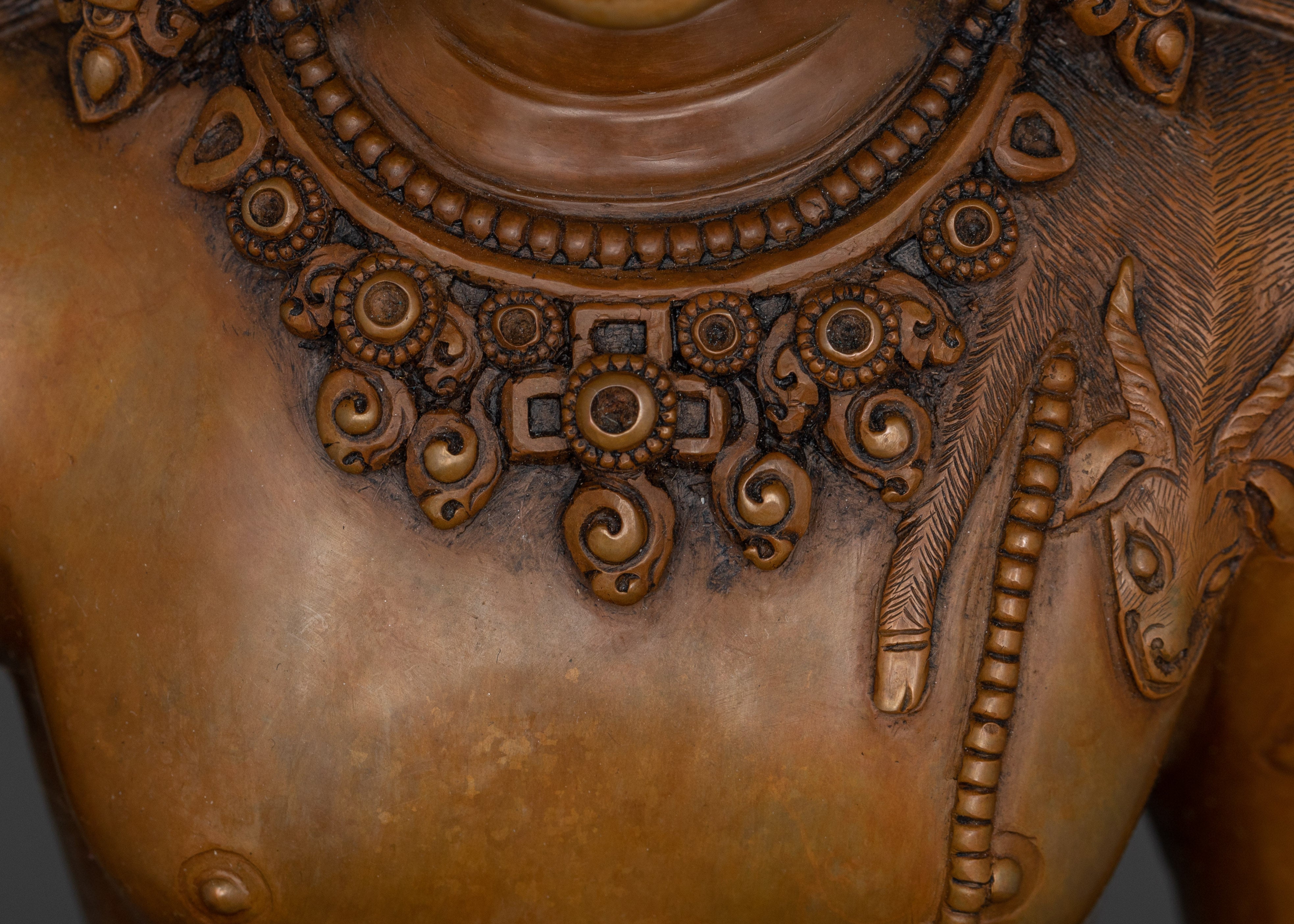 Standing Maitreya Buddha Statue in Oxidized Copper | Collector's Pride Sculpture