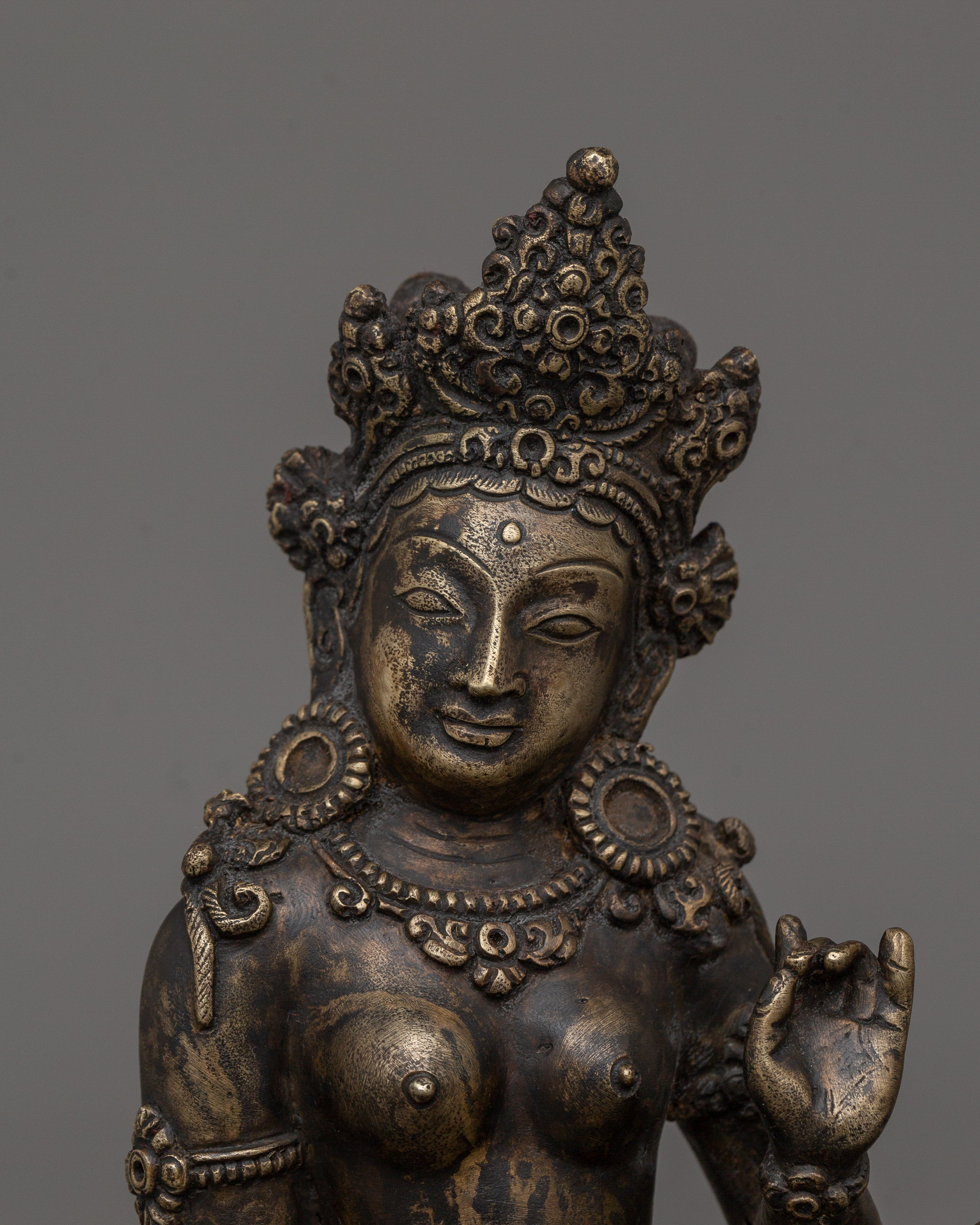 Feminine Energy Green Tara Statue | Tibetan Spiritual Artwork