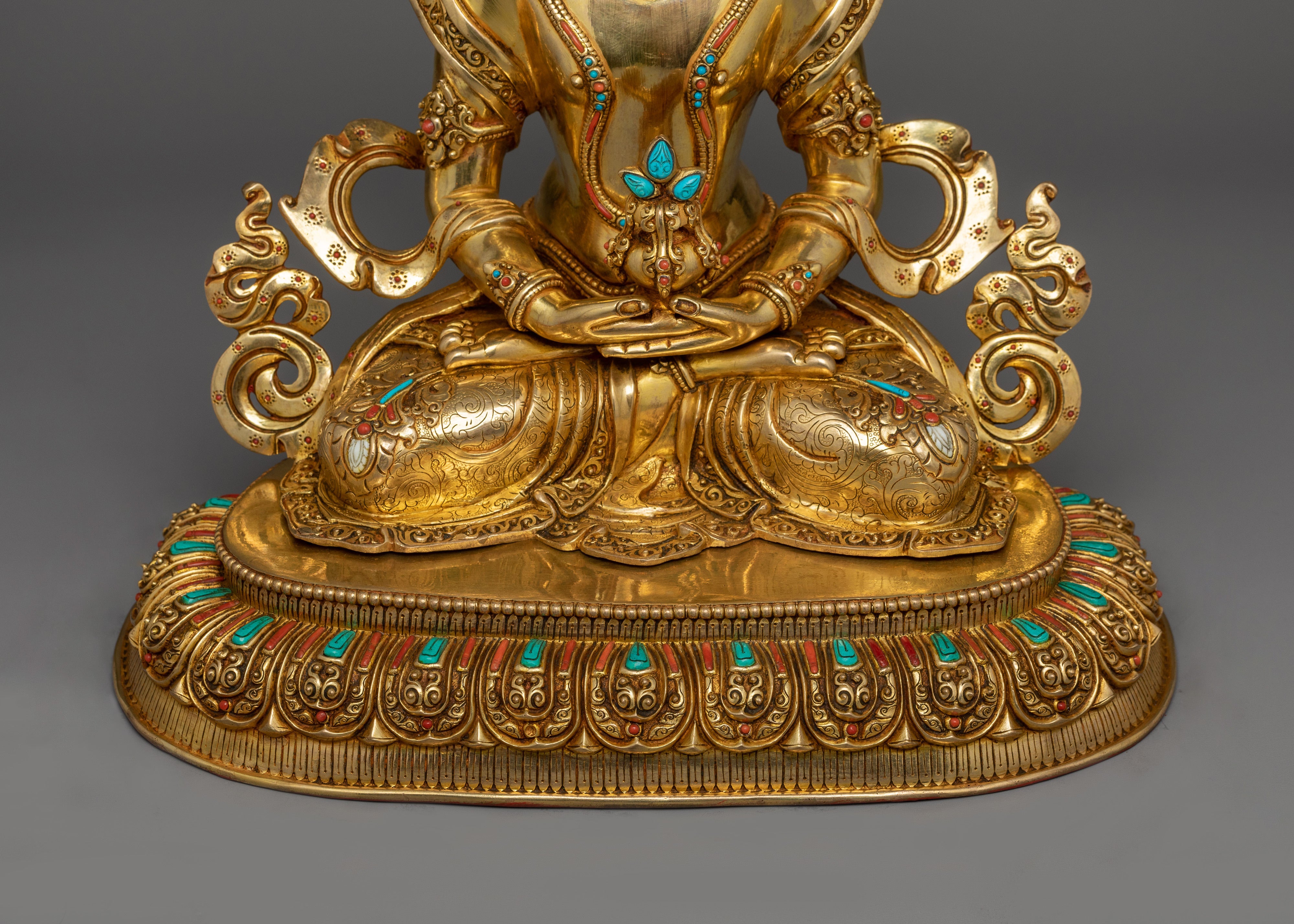 Golden Amitayus Buddha Statue for Shrine | An Exquisite, Handmade Sculpture