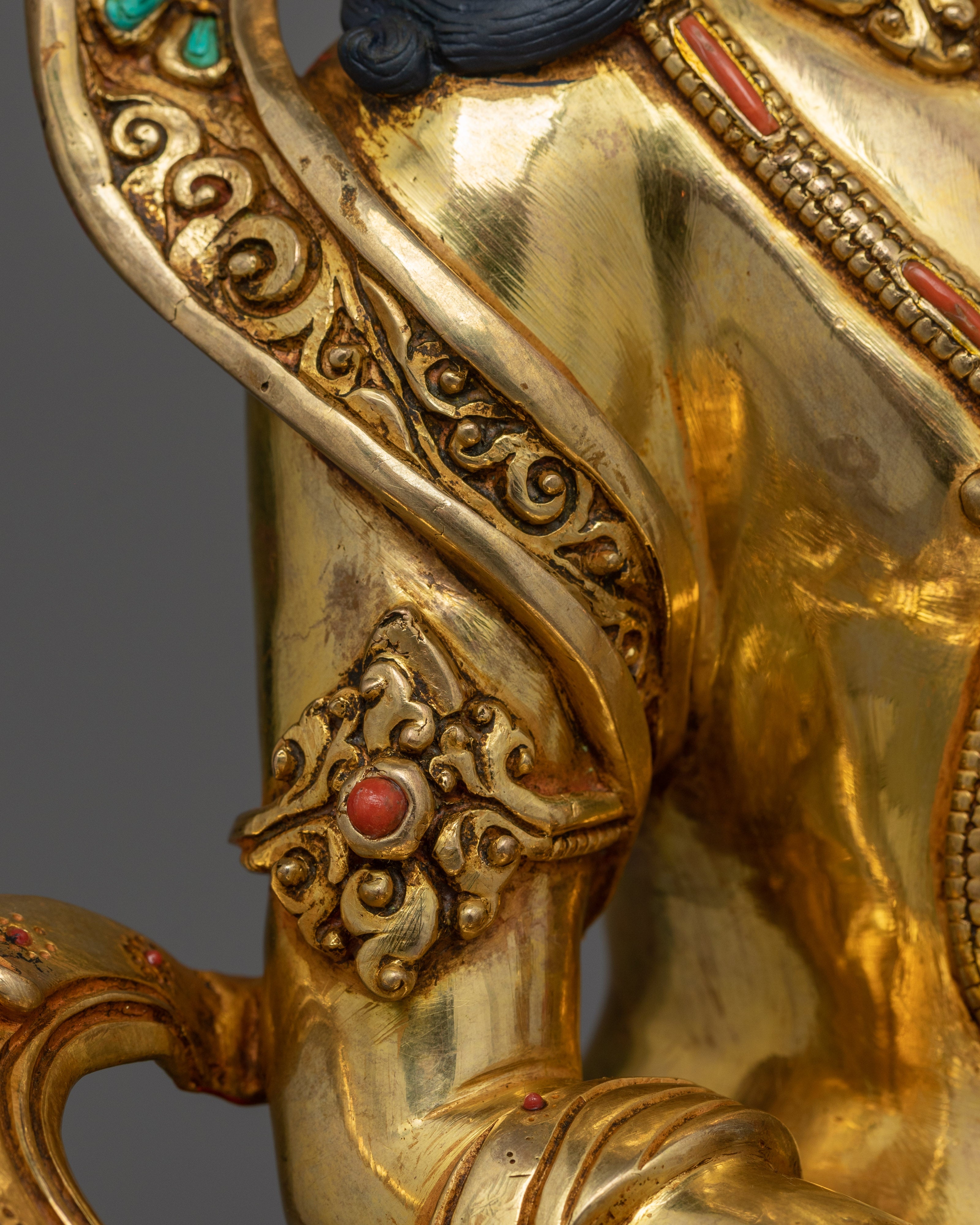 Golden Amitayus Buddha Statue for Shrine | An Exquisite, Handmade Sculpture