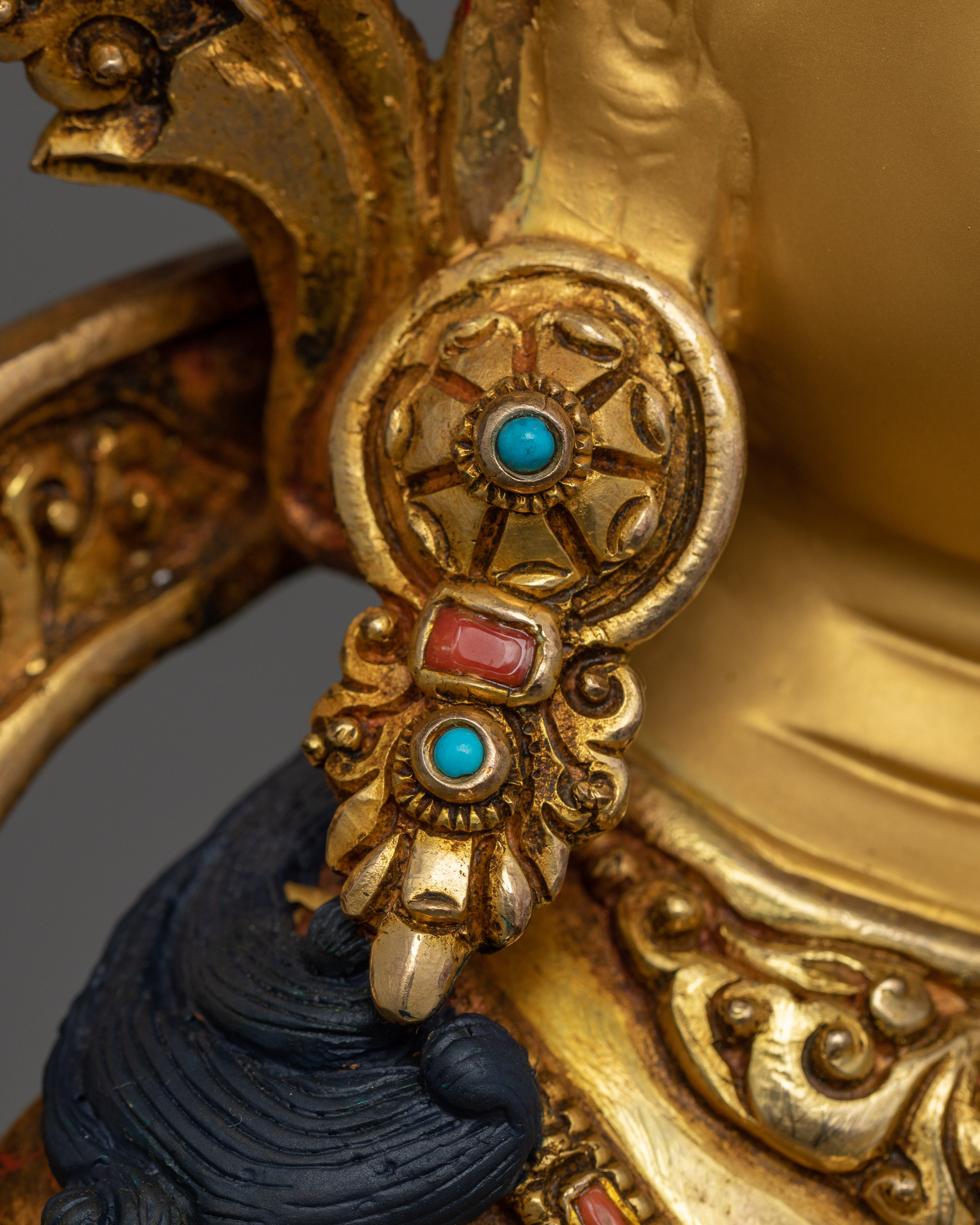 Golden Amitayus Buddha Statue for Shrine | An Exquisite, Handmade Sculpture