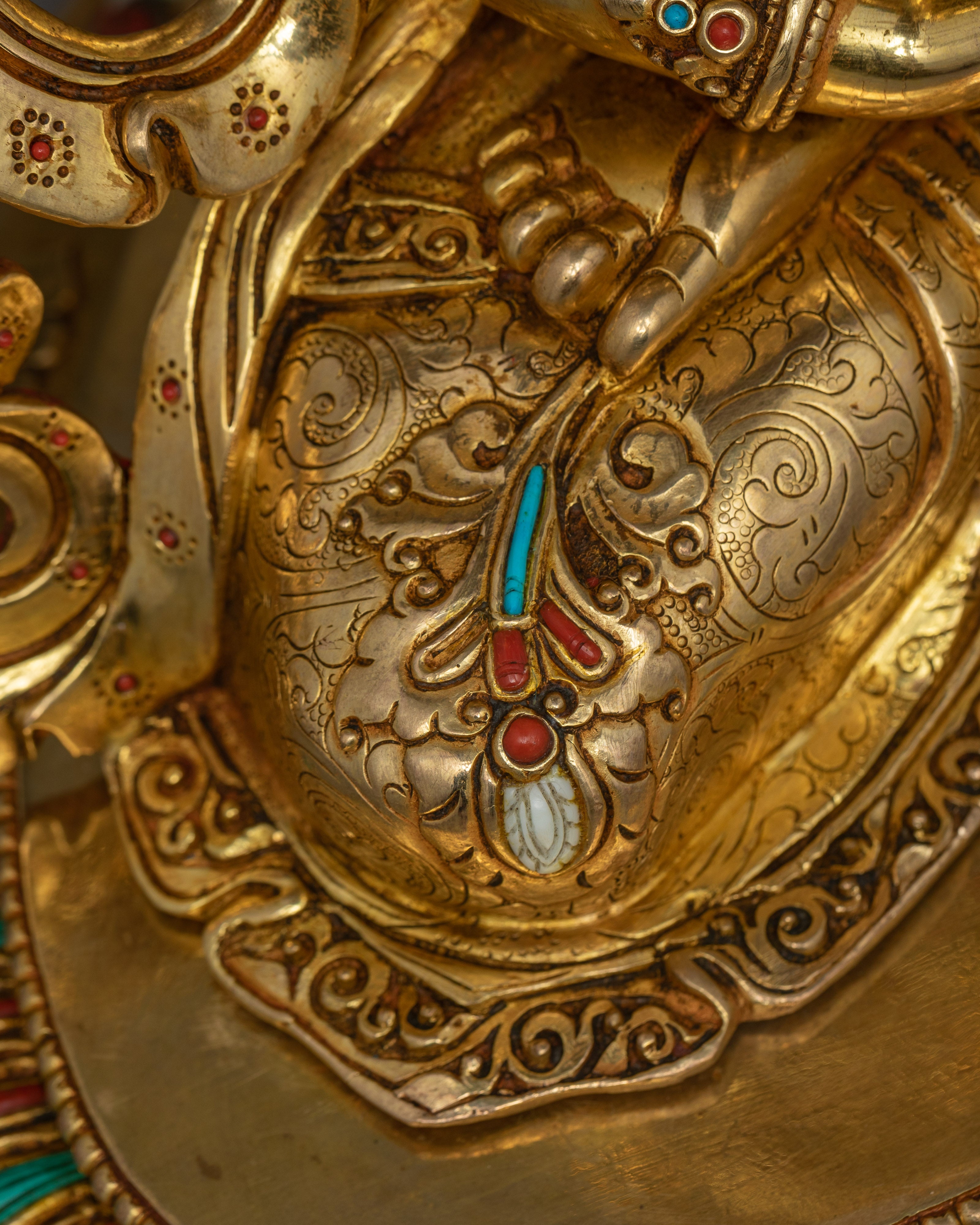 Golden Amitayus Buddha Statue for Shrine | An Exquisite, Handmade Sculpture