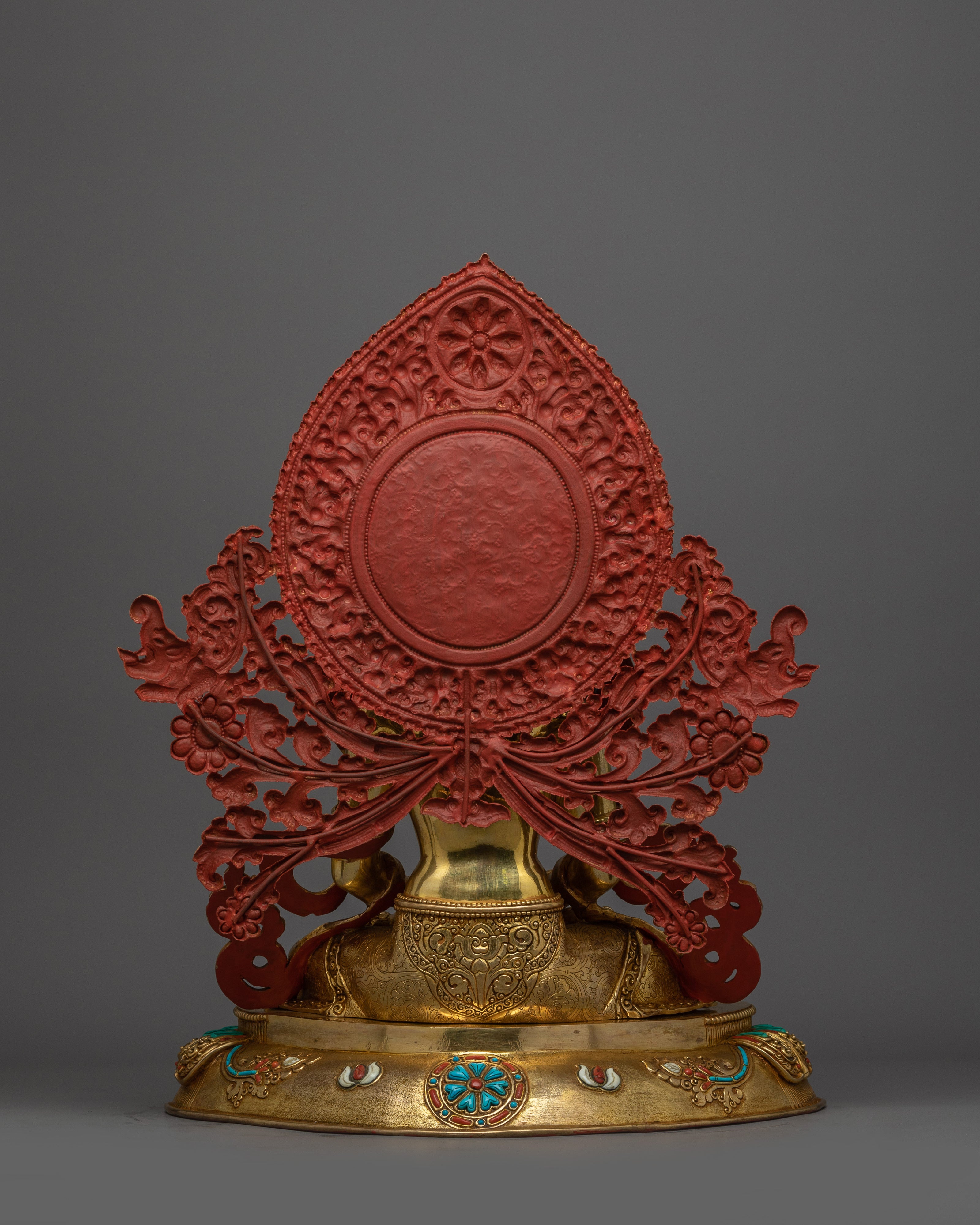 Golden Amitayus Buddha Statue for Shrine | An Exquisite, Handmade Sculpture