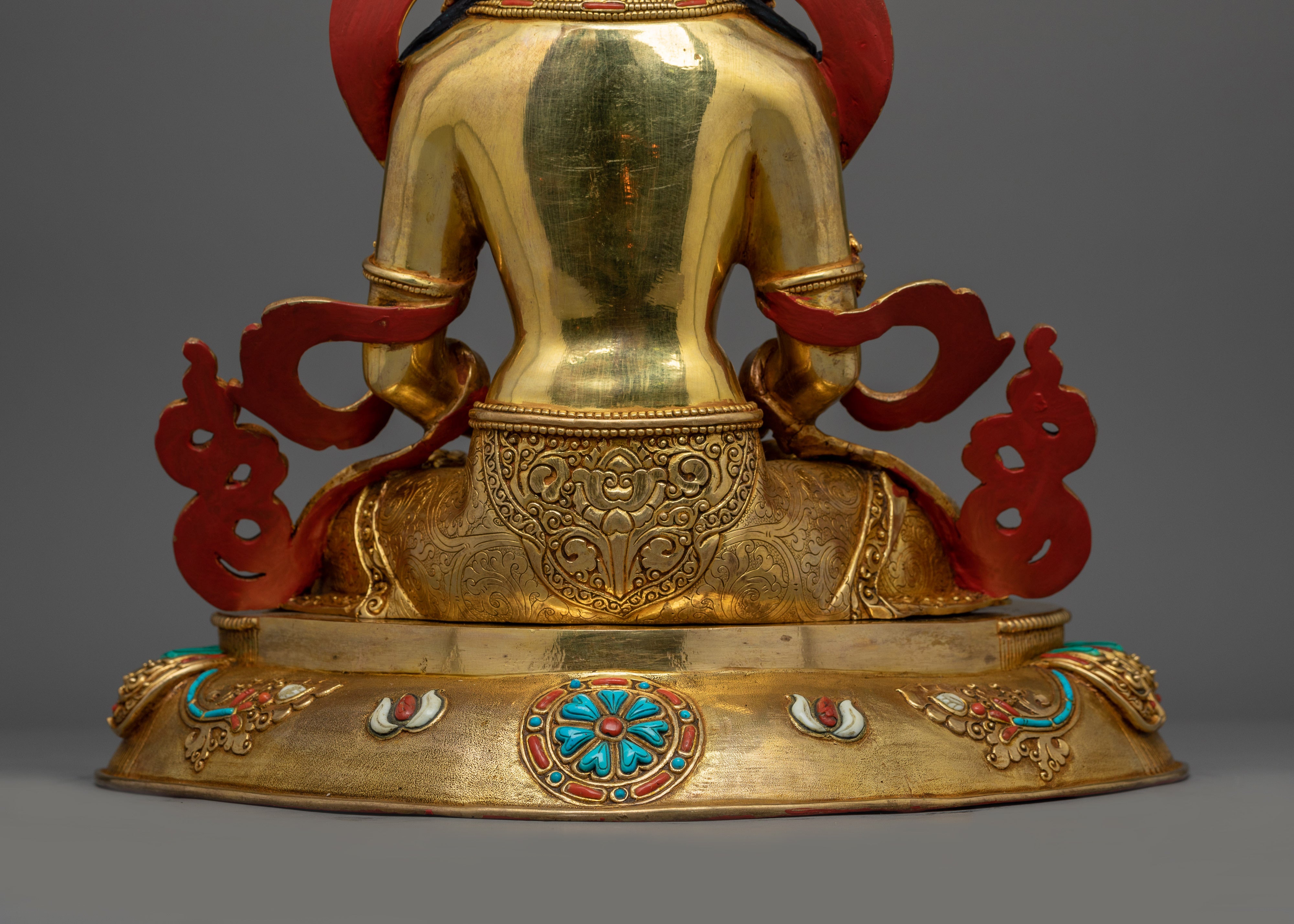 Golden Amitayus Buddha Statue for Shrine | An Exquisite, Handmade Sculpture