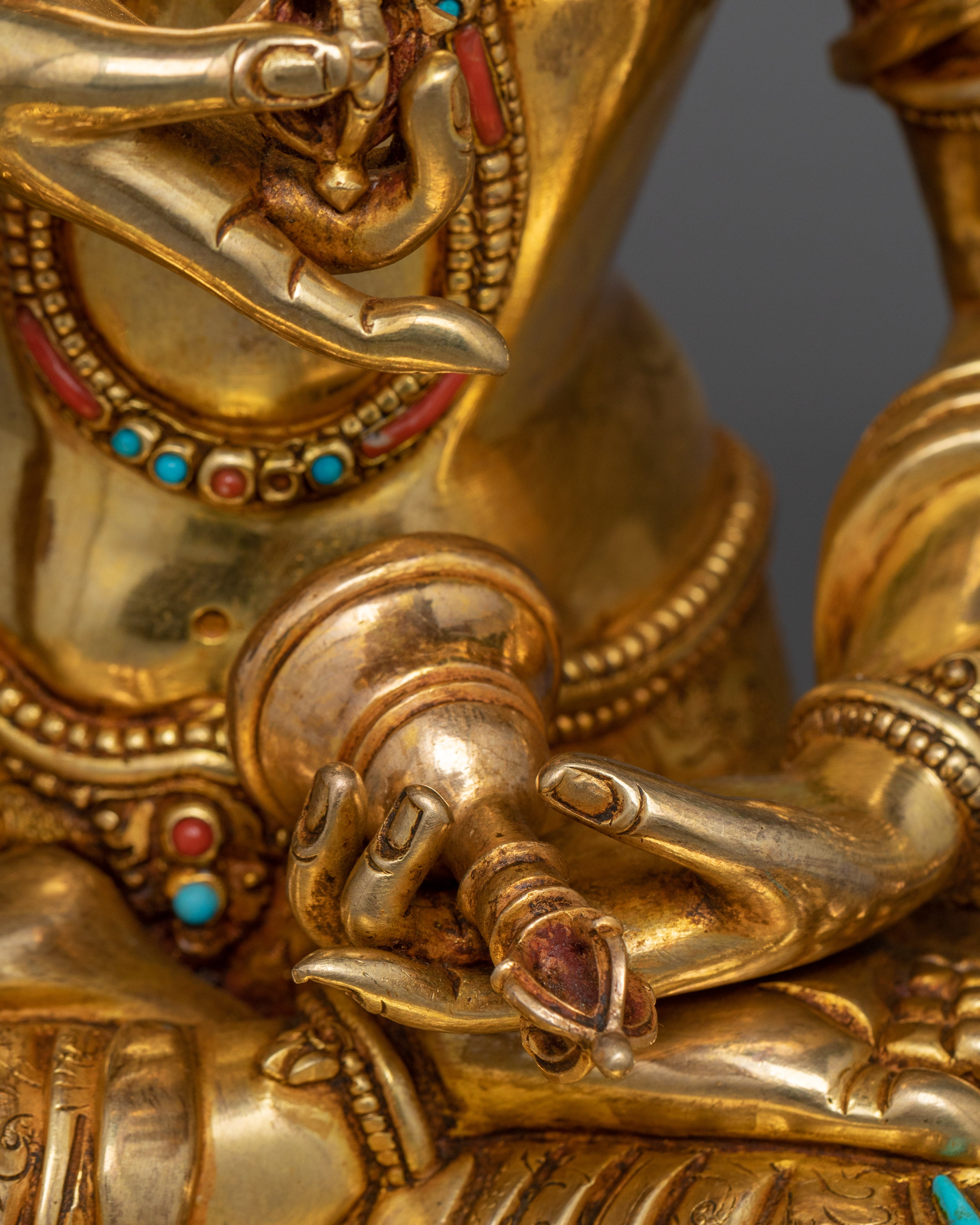 Golden Vajrasattva Statue for Altar | An Exquisite Piece, Handmade in Nepal