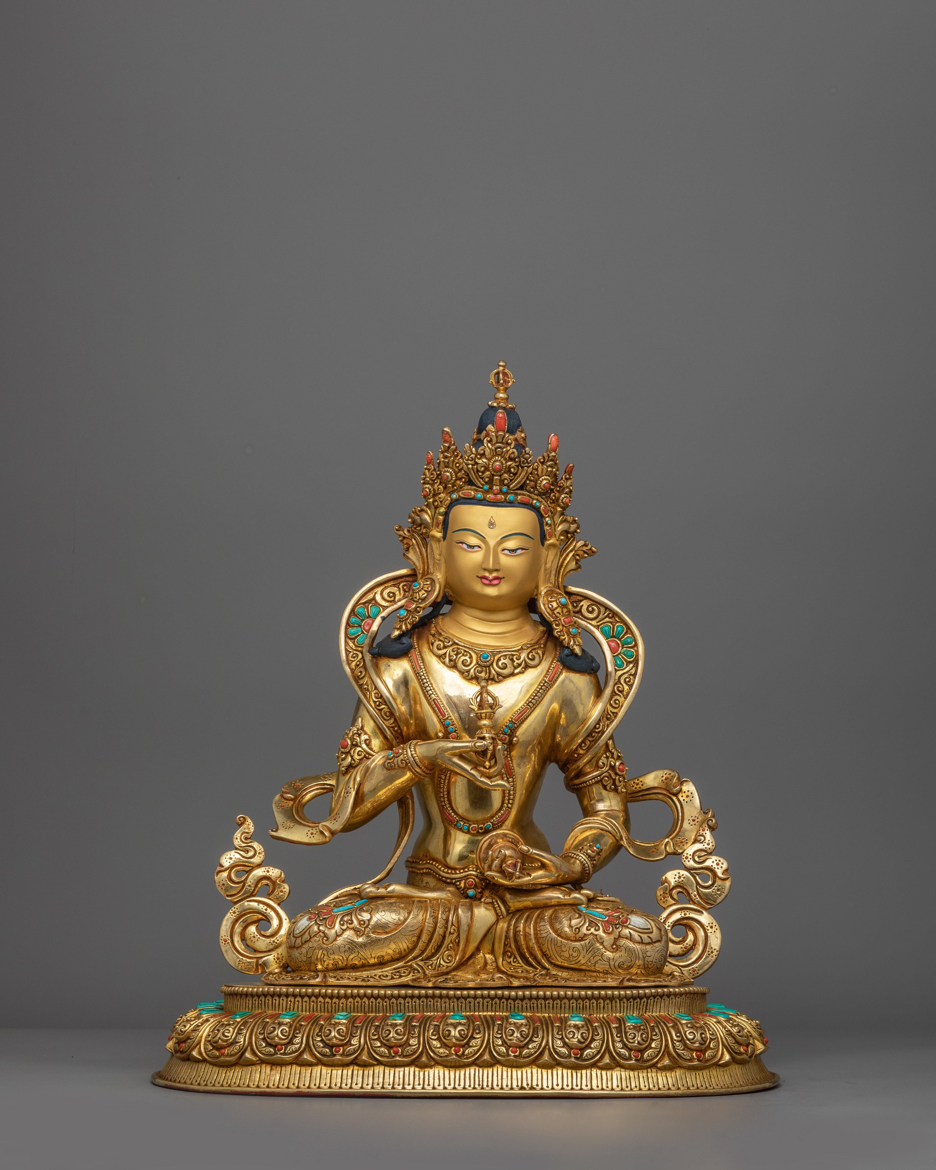Golden Vajrasattva Statue for Altar | An Exquisite Piece, Handmade in Nepal