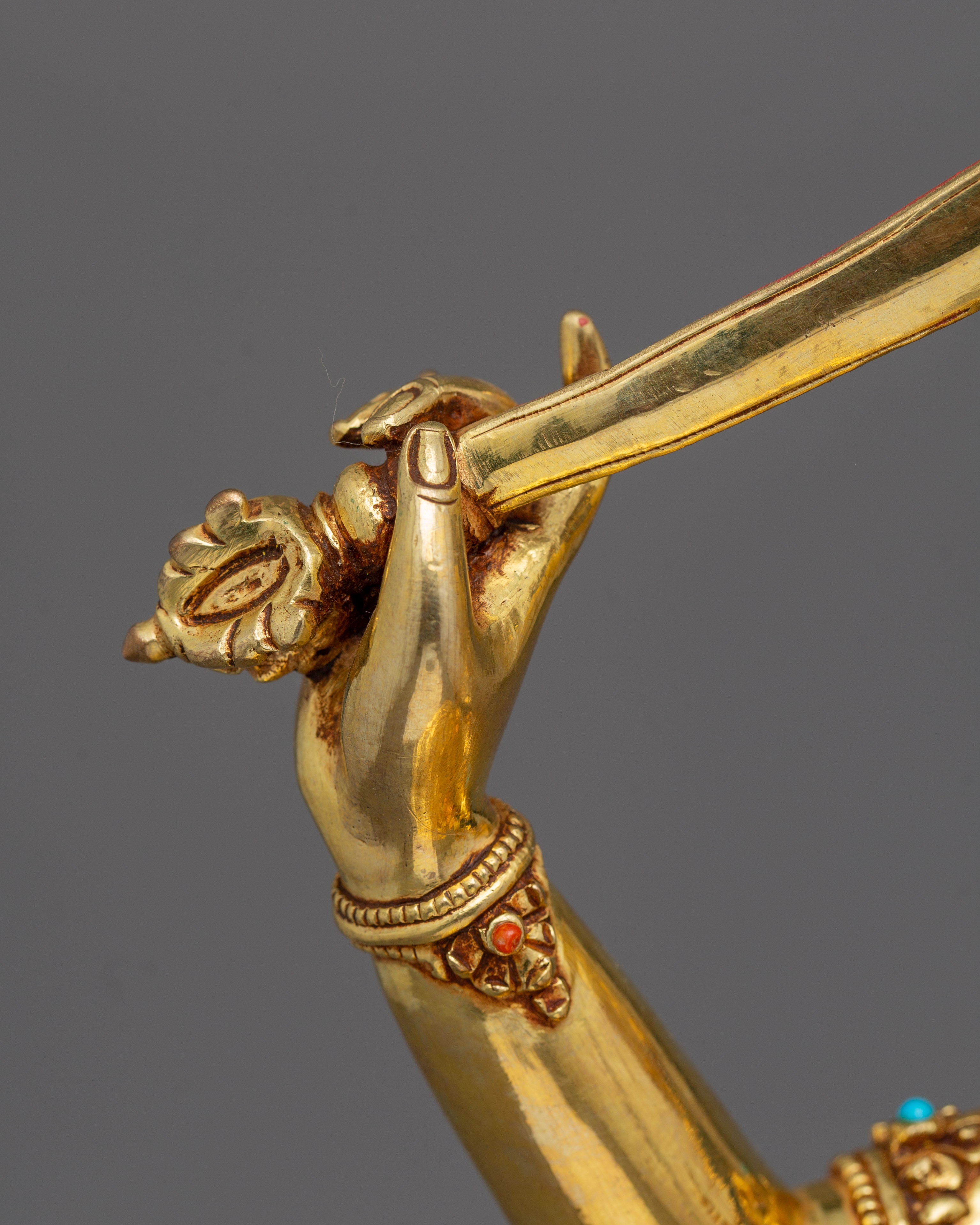 Golden Manjushri Buddha Statue | Wisdom Deity of Bodhisattva